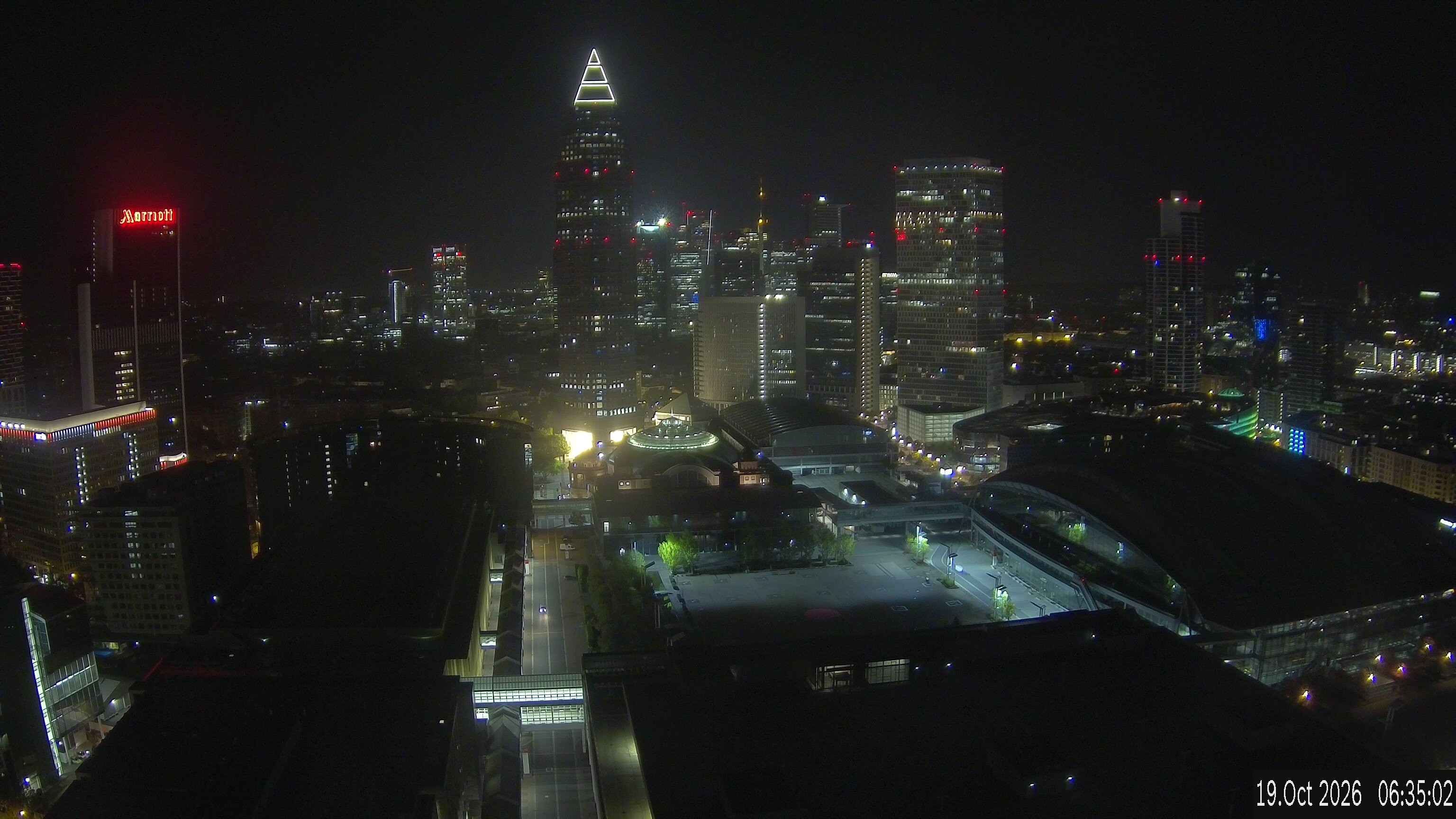 Archiv Foto Webcam Blick von Frankfurter Messe auf die Skyline