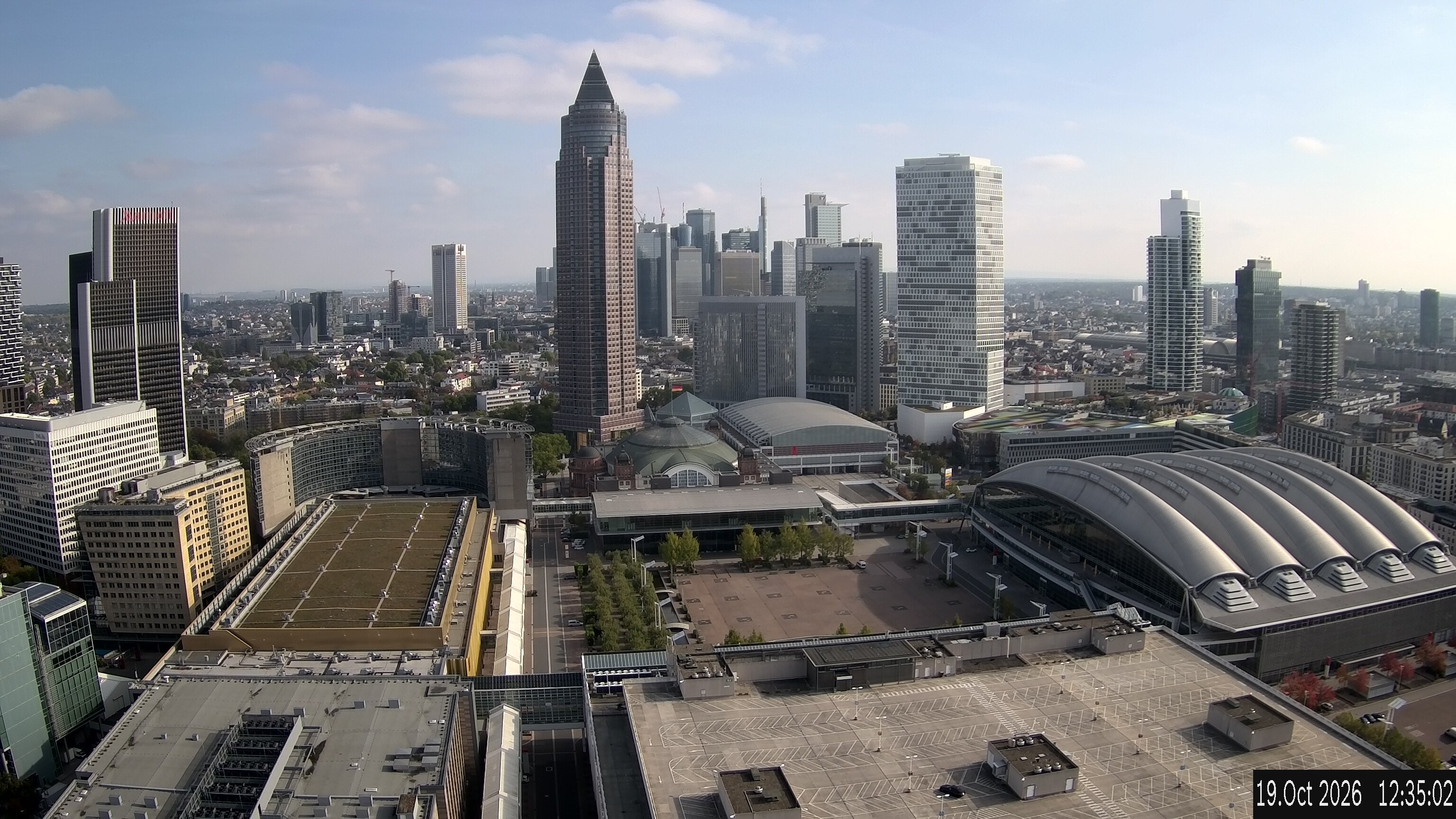 Archiv Foto Webcam Blick von Frankfurter Messe auf die Skyline