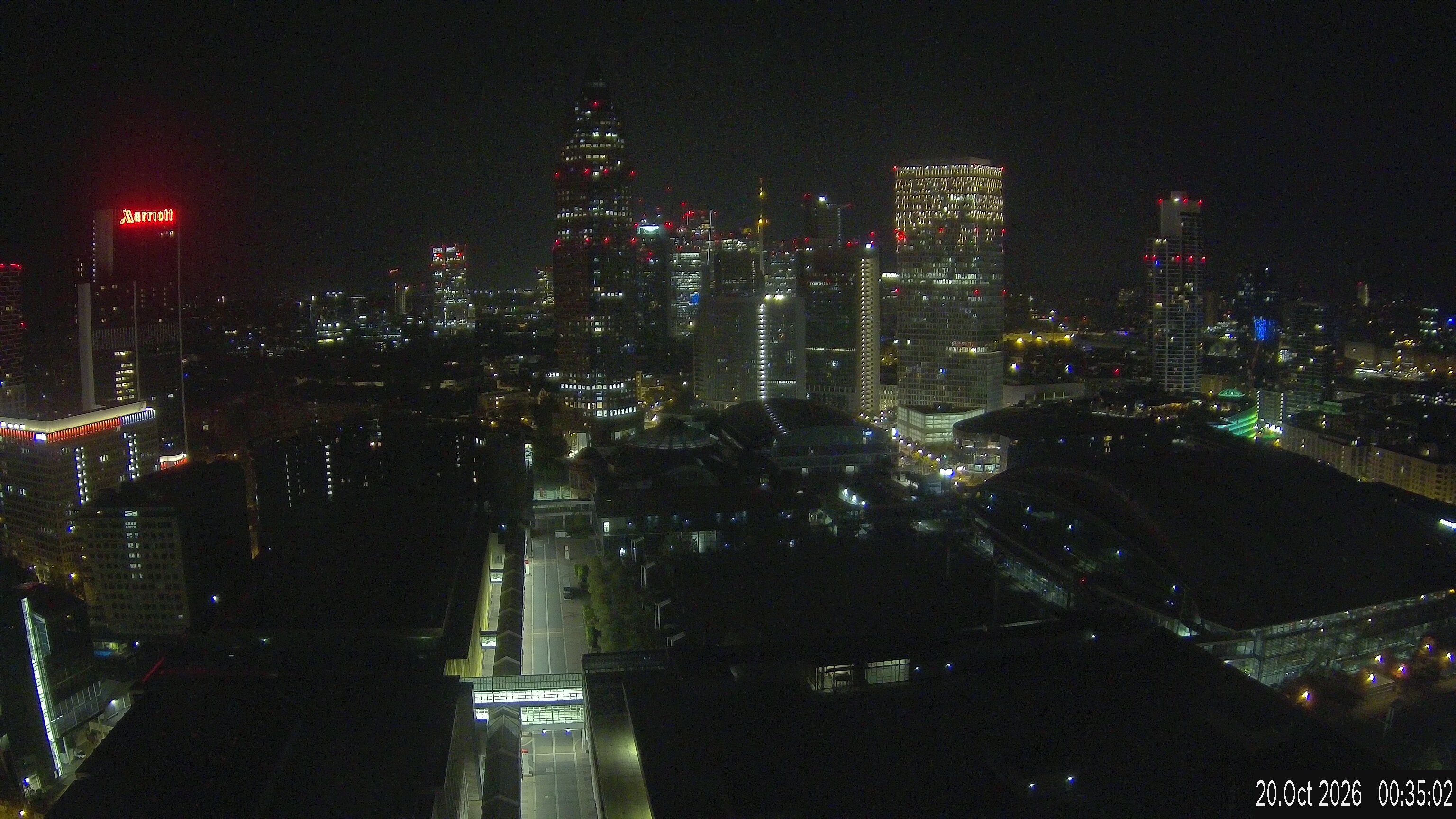 Archiv Foto Webcam Blick von Frankfurter Messe auf die Skyline