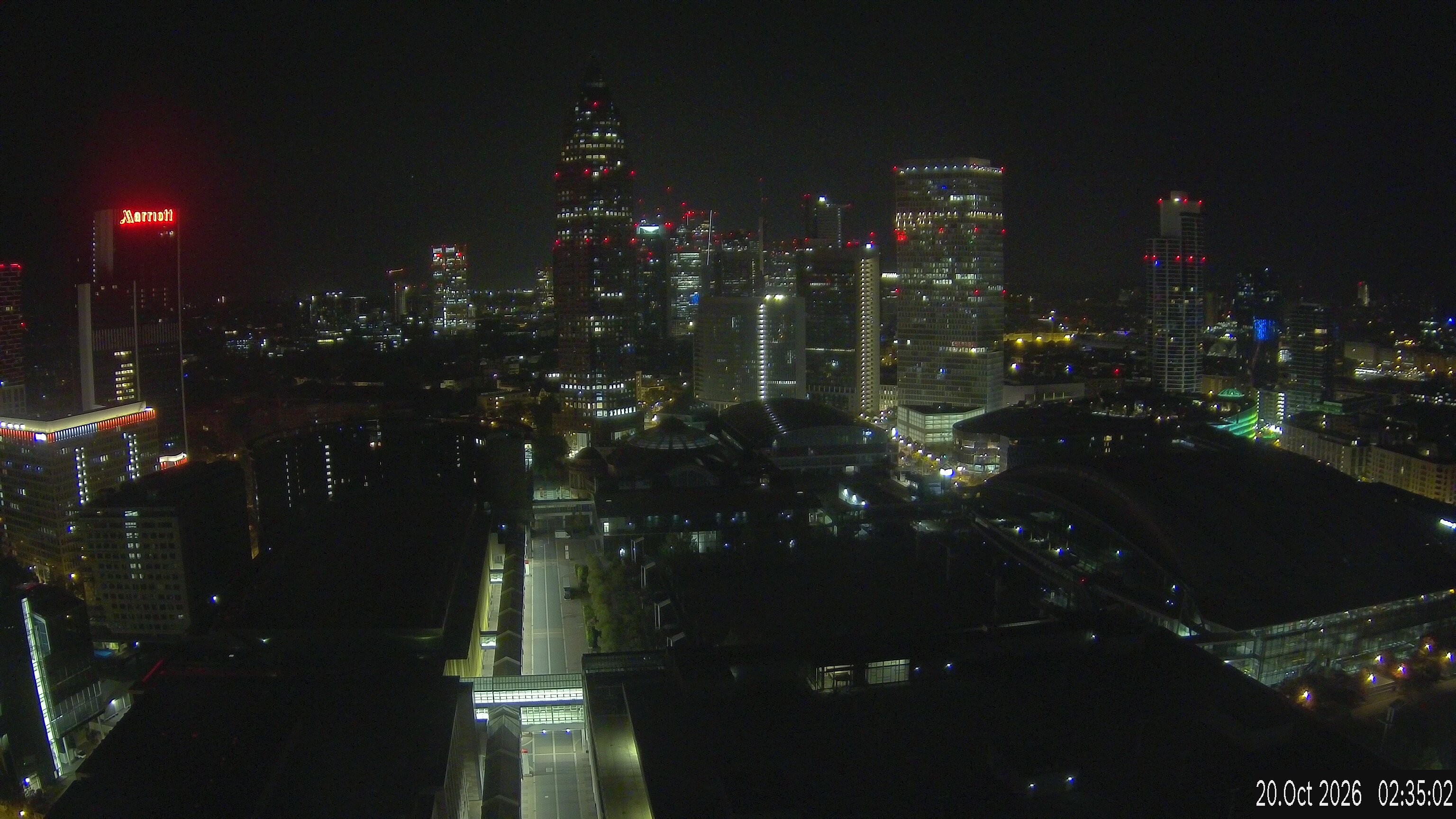 Archiv Foto Webcam Blick von Frankfurter Messe auf die Skyline