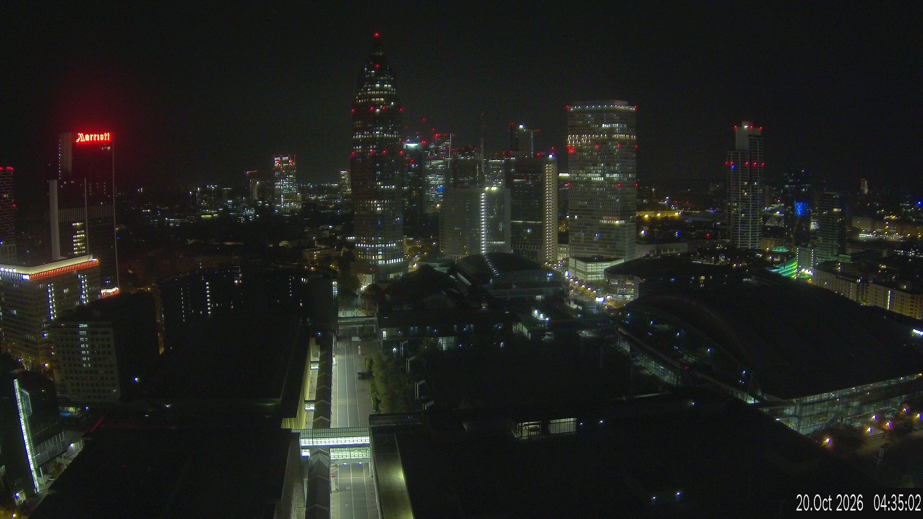 Archiv Foto Webcam Blick von Frankfurter Messe auf die Skyline