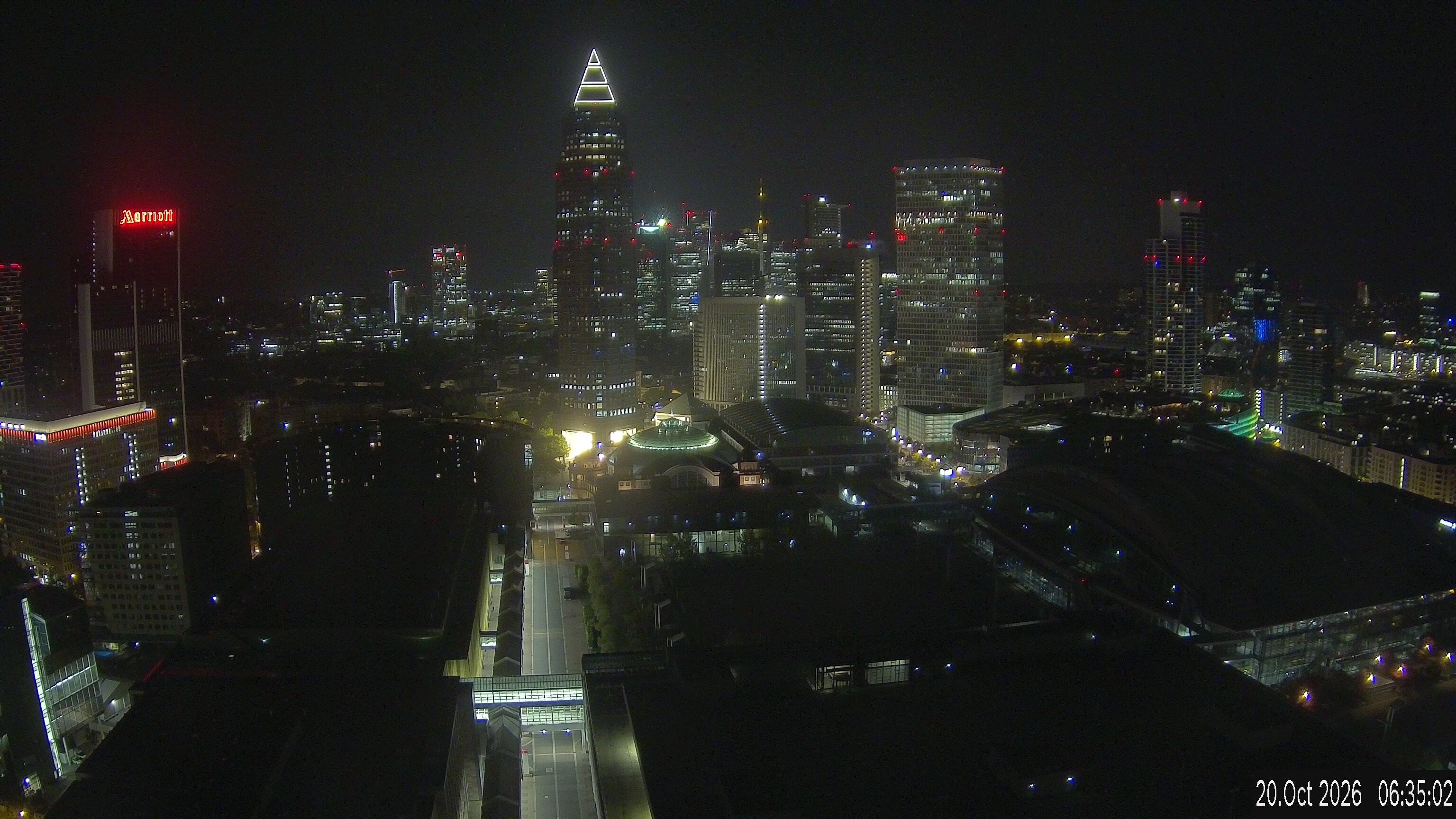 Archiv Foto Webcam Blick von Frankfurter Messe auf die Skyline