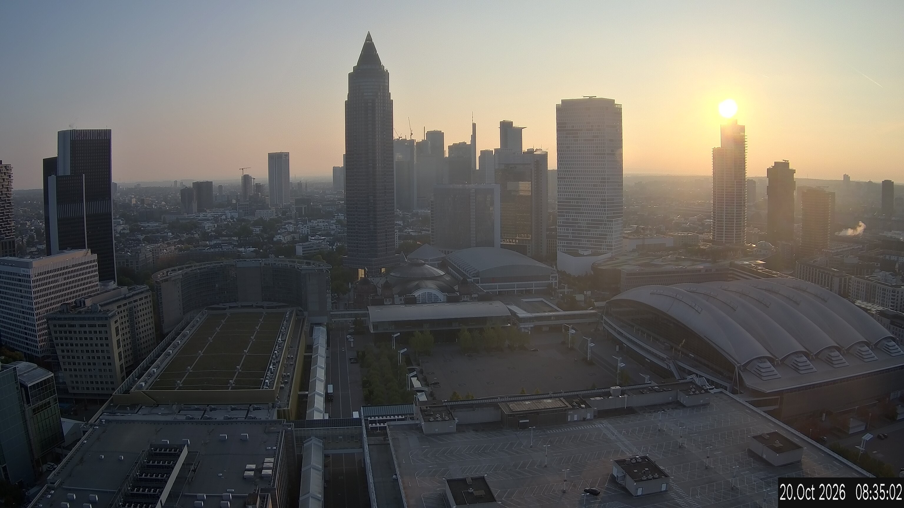 Archiv Foto Webcam Blick von Frankfurter Messe auf die Skyline