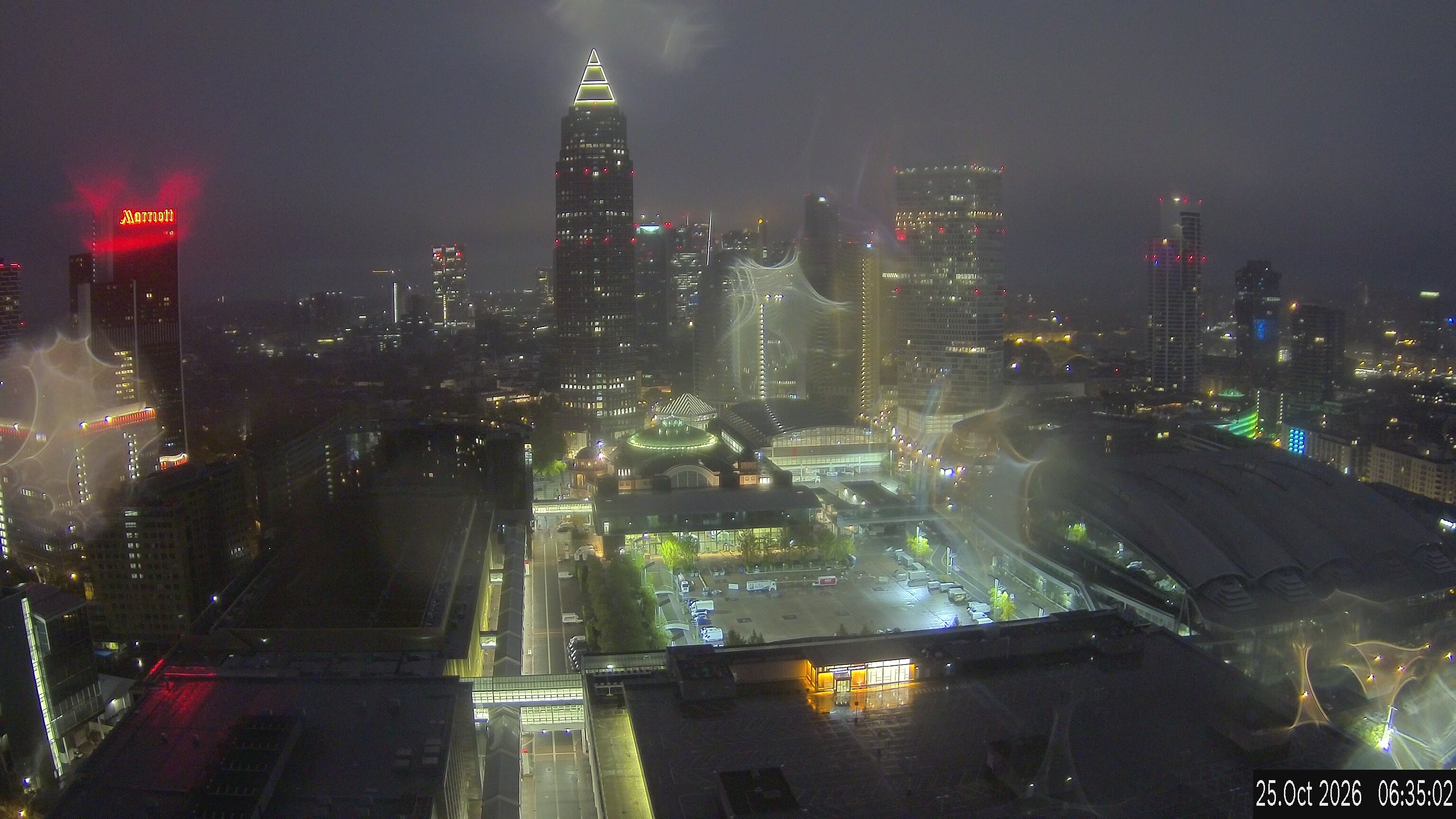 Archiv Foto Webcam Blick von Frankfurter Messe auf die Skyline
