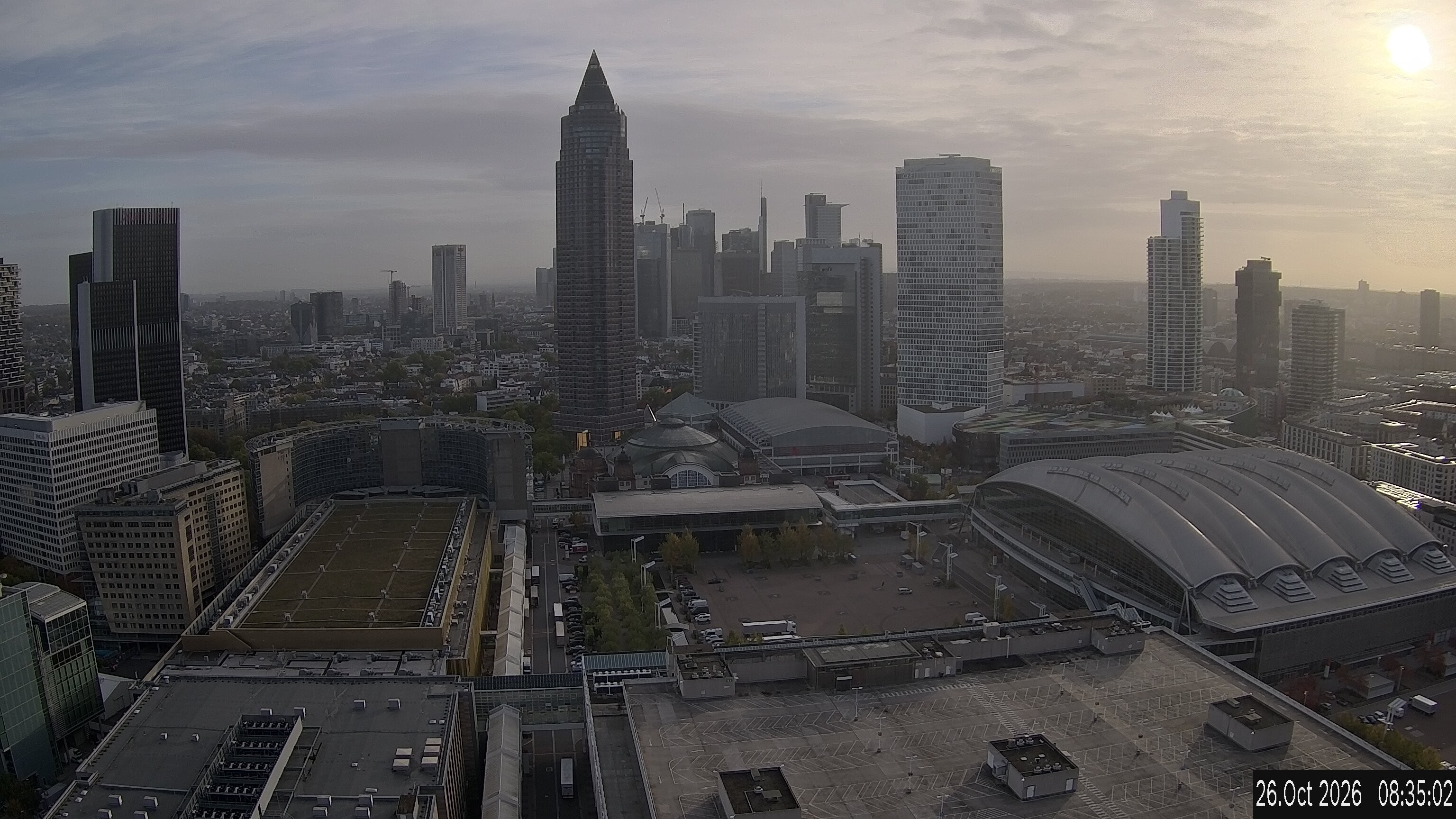 Archived image Webcam Frankfurt: View at the Skyline