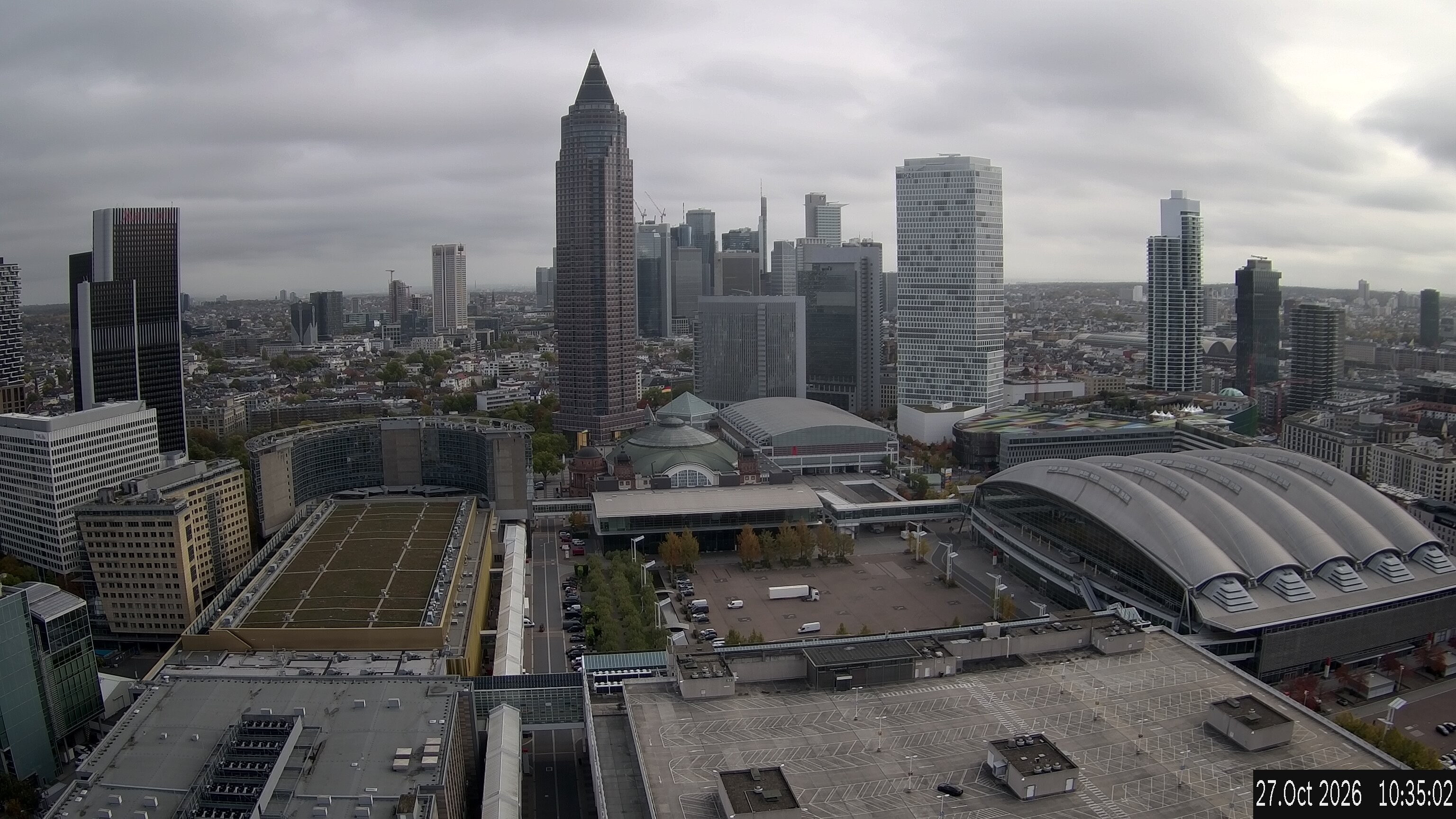 Archived image Webcam Frankfurt: View at the Skyline
