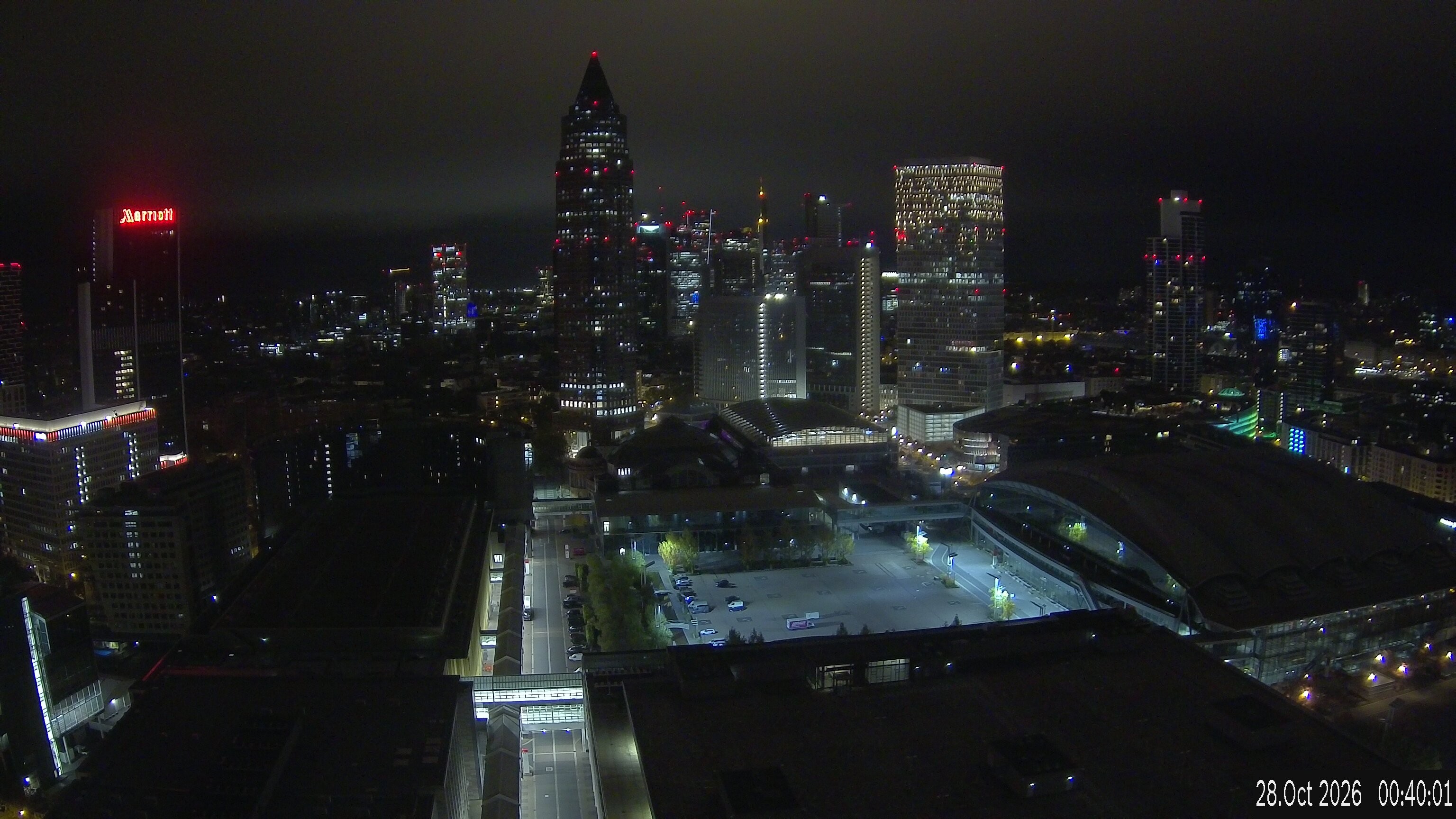 Archiv Foto Webcam Blick von Frankfurter Messe auf die Skyline