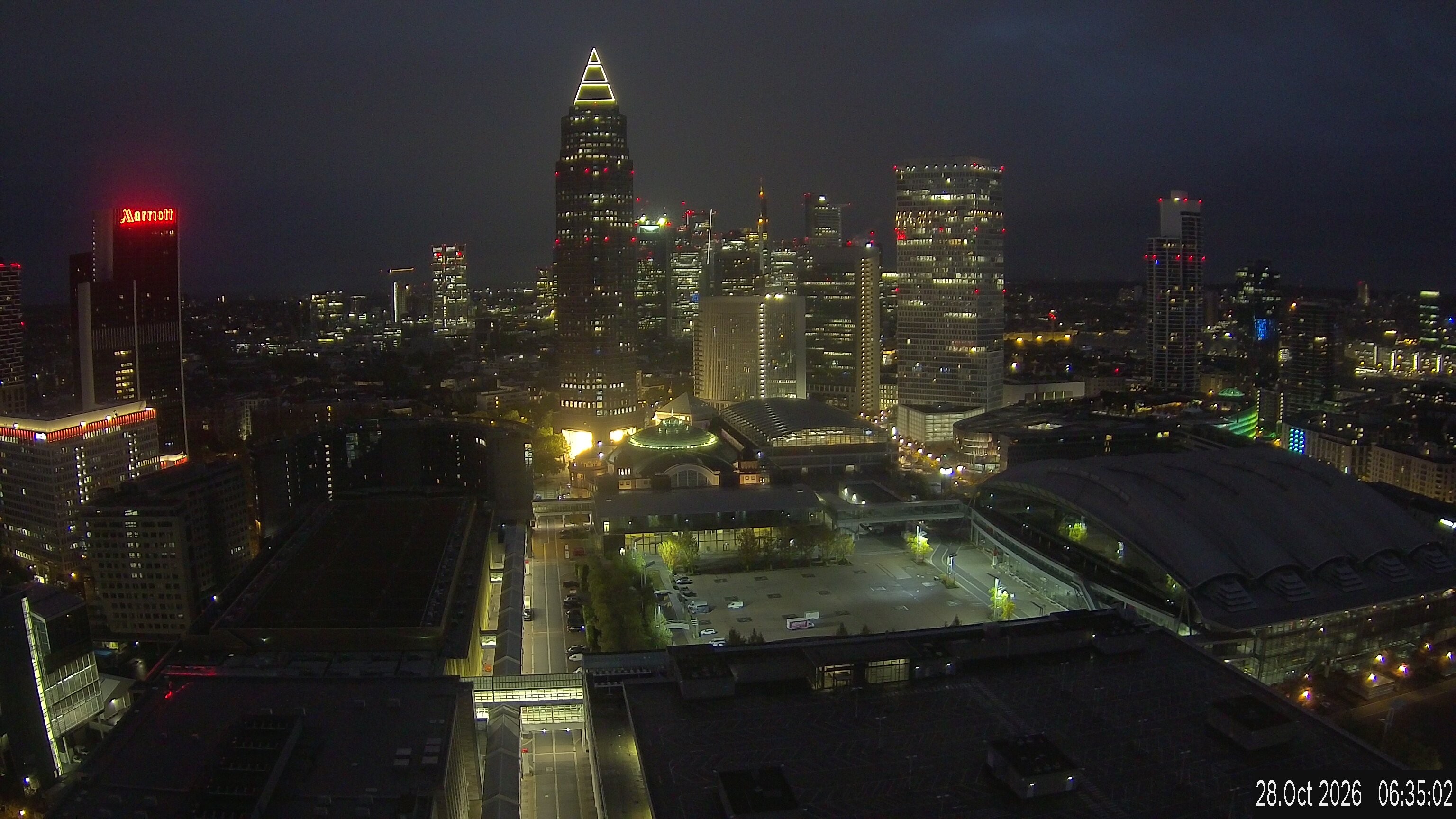Archiv Foto Webcam Blick von Frankfurter Messe auf die Skyline