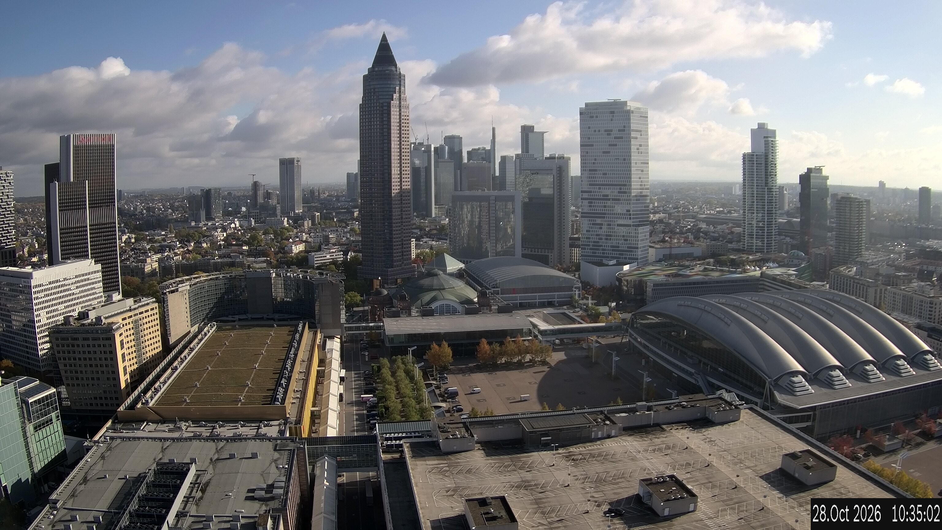 Archiv Foto Webcam Blick von Frankfurter Messe auf die Skyline