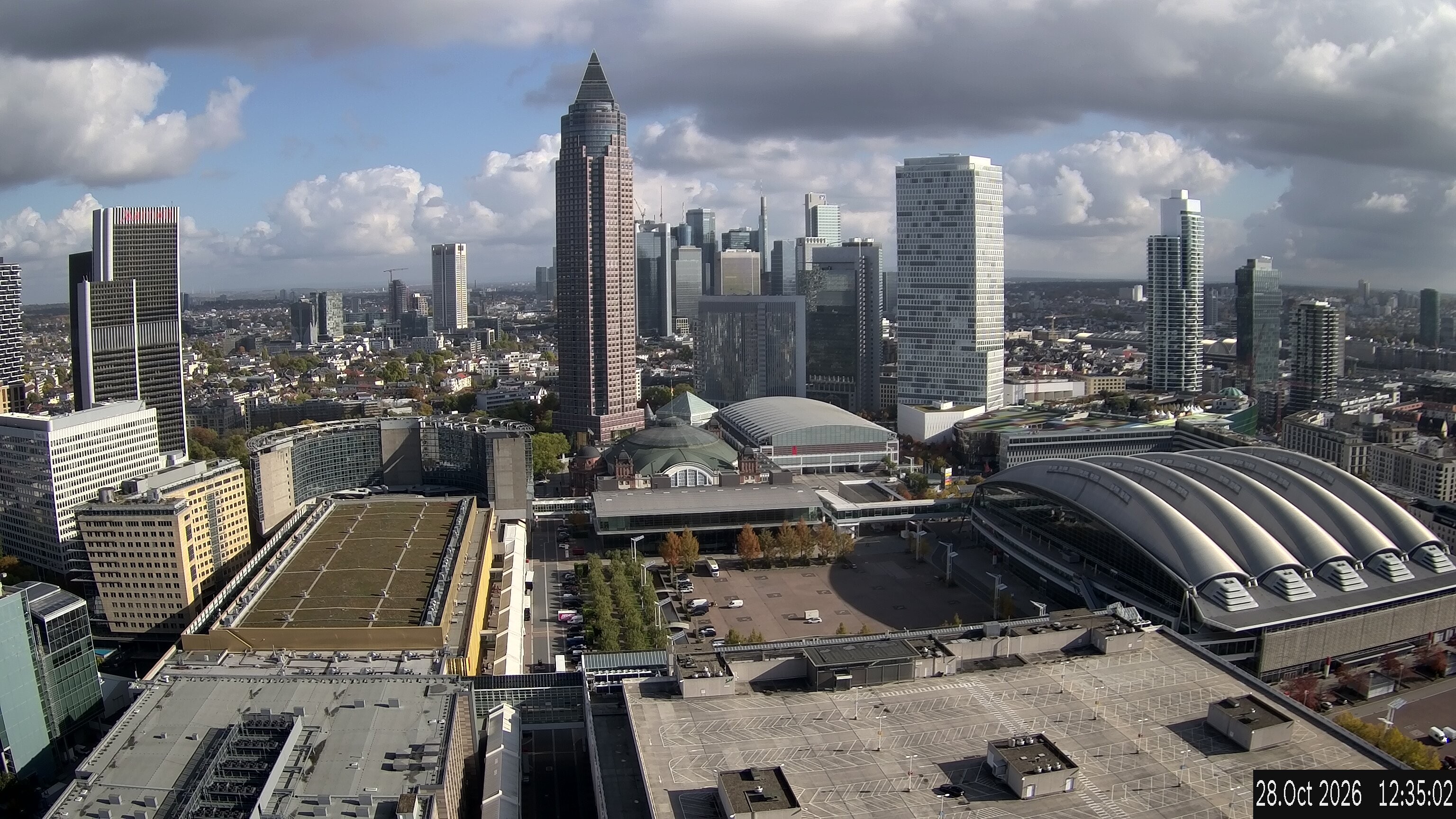 Archiv Foto Webcam Blick von Frankfurter Messe auf die Skyline
