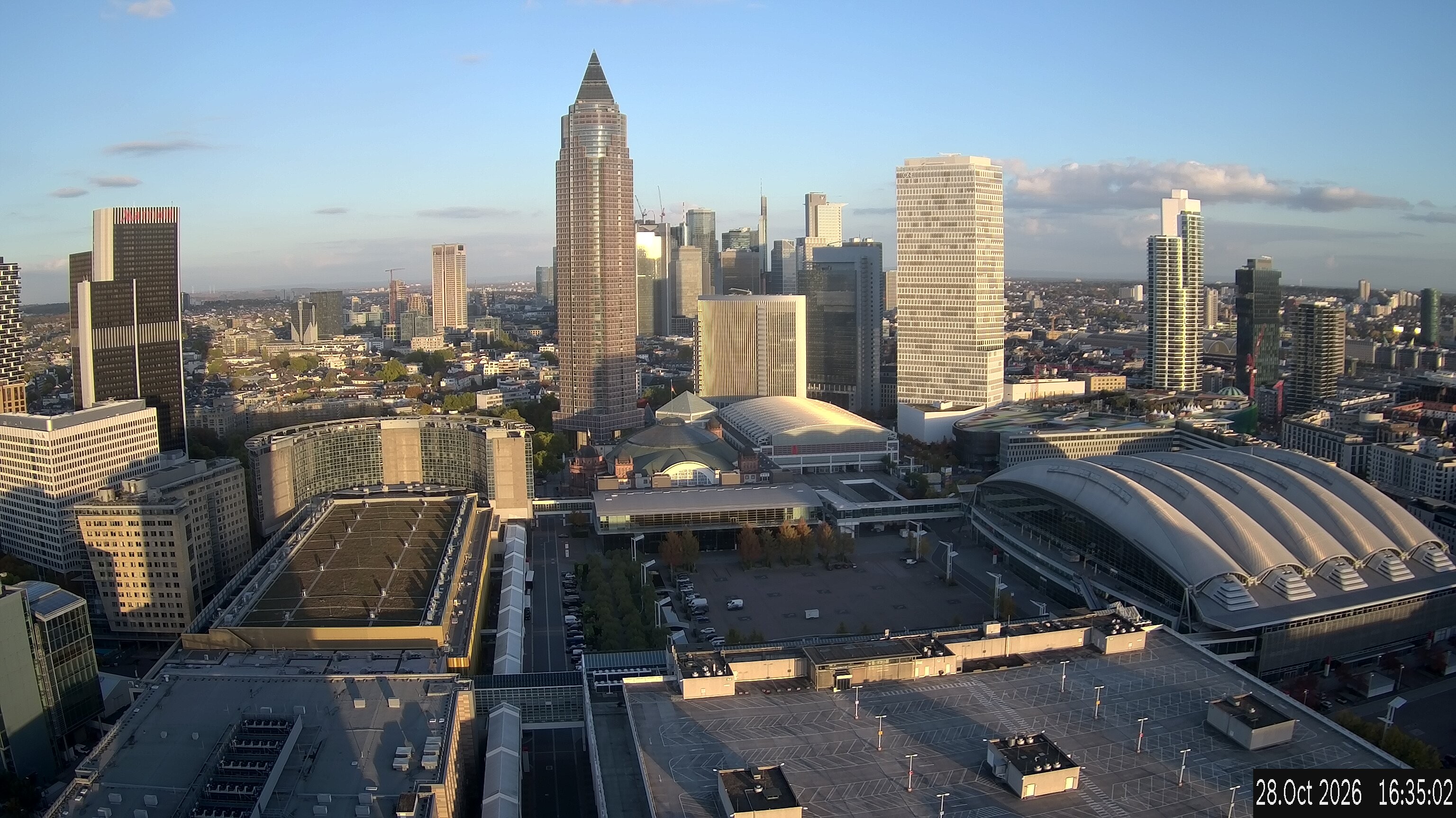 Archiv Foto Webcam Blick von Frankfurter Messe auf die Skyline