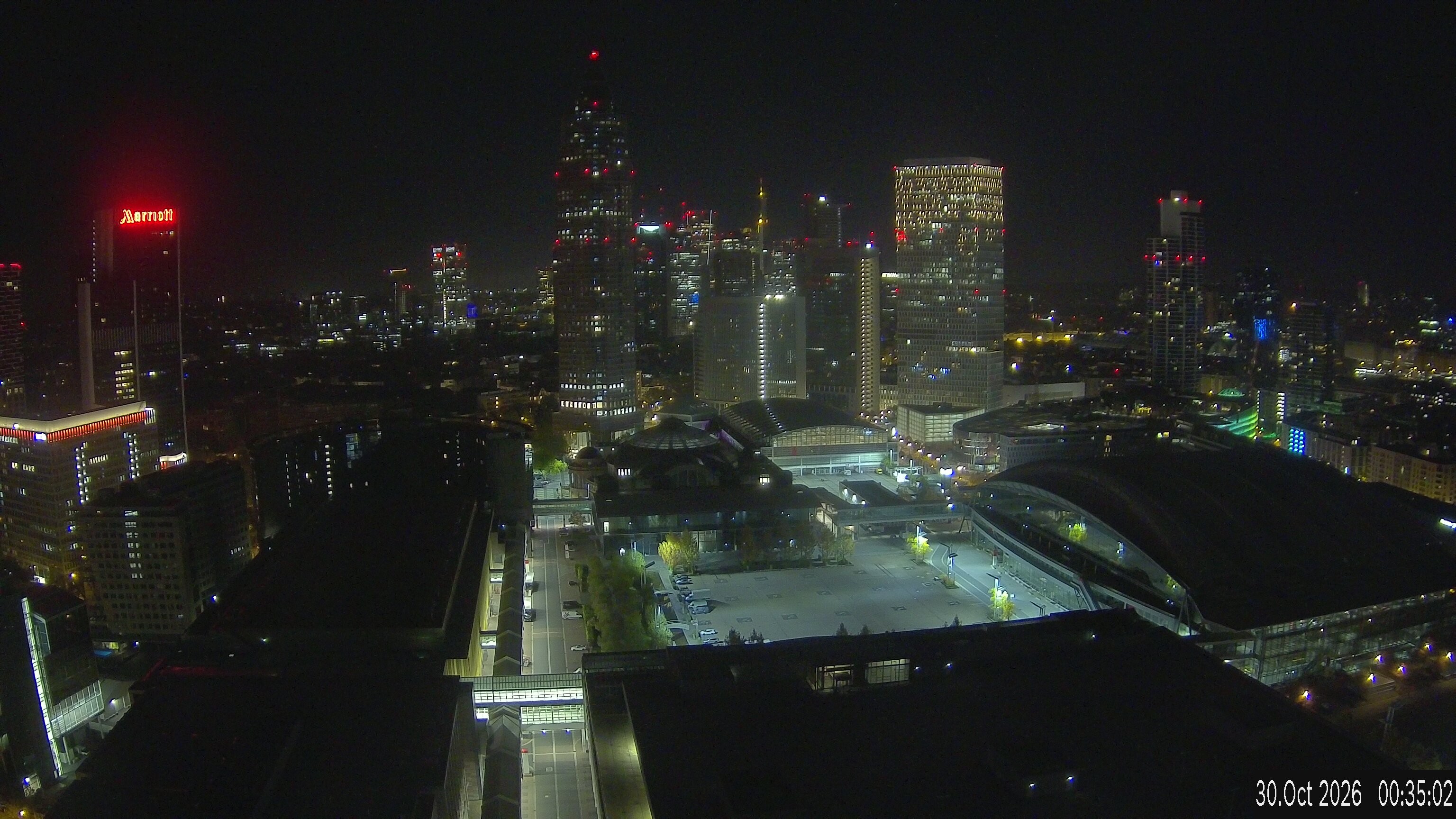 Archiv Foto Webcam Blick von Frankfurter Messe auf die Skyline
