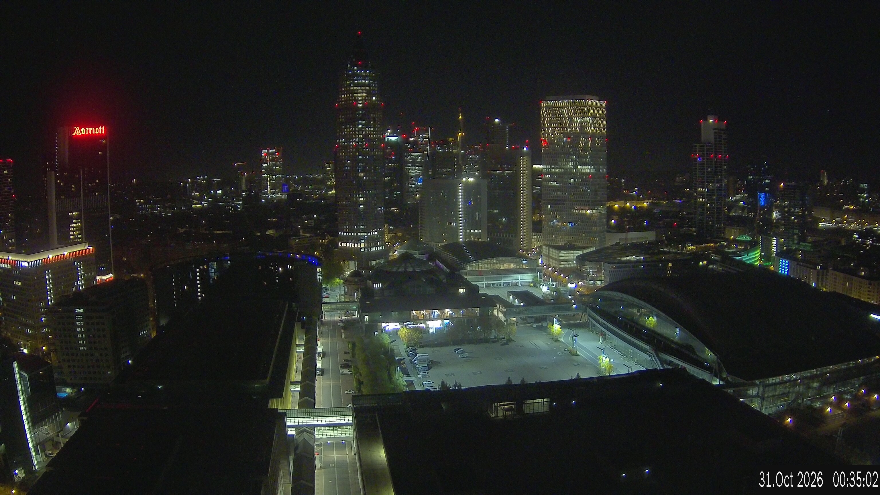 Archiv Foto Webcam Blick von Frankfurter Messe auf die Skyline