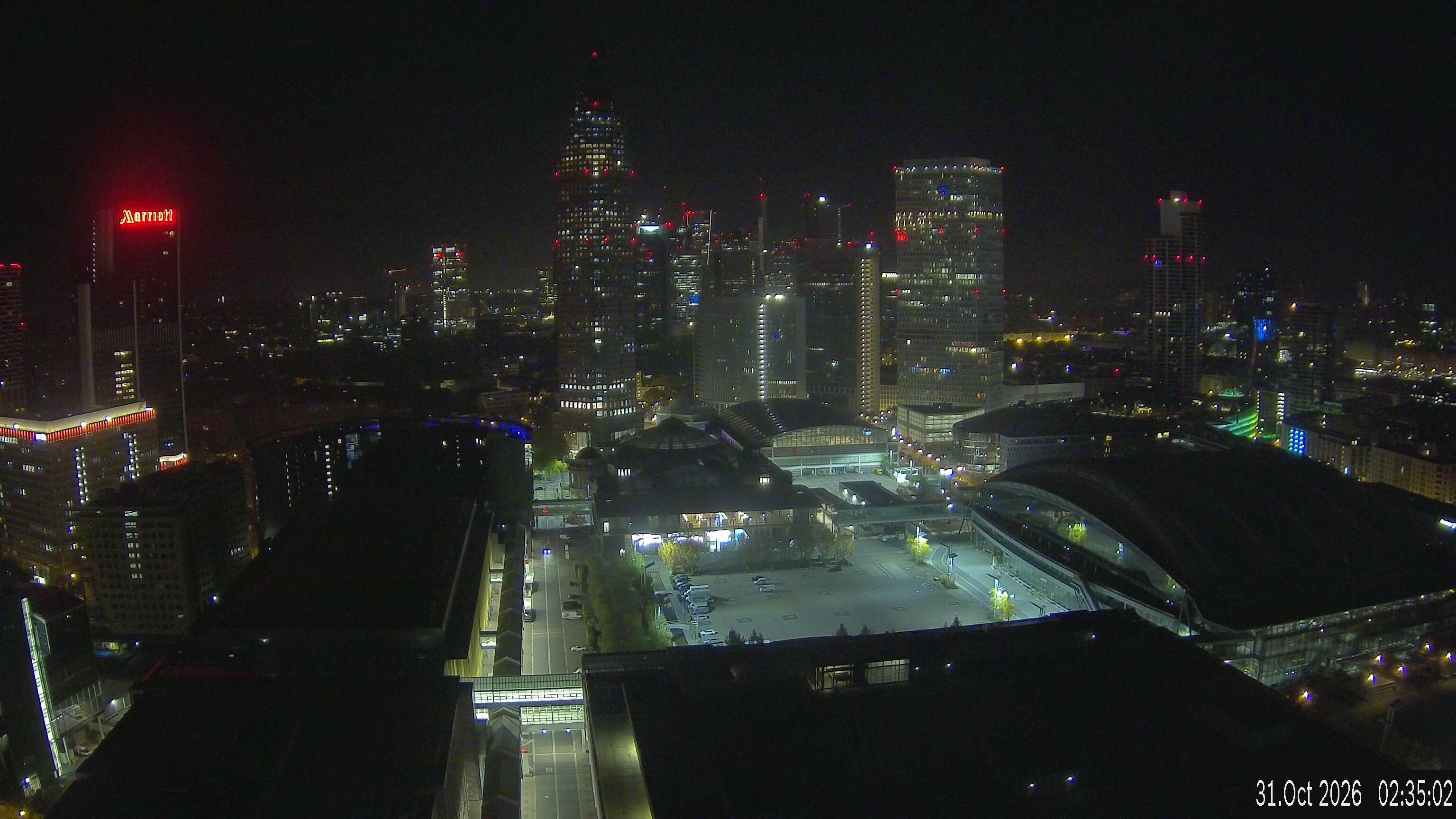 Archiv Foto Webcam Blick von Frankfurter Messe auf die Skyline