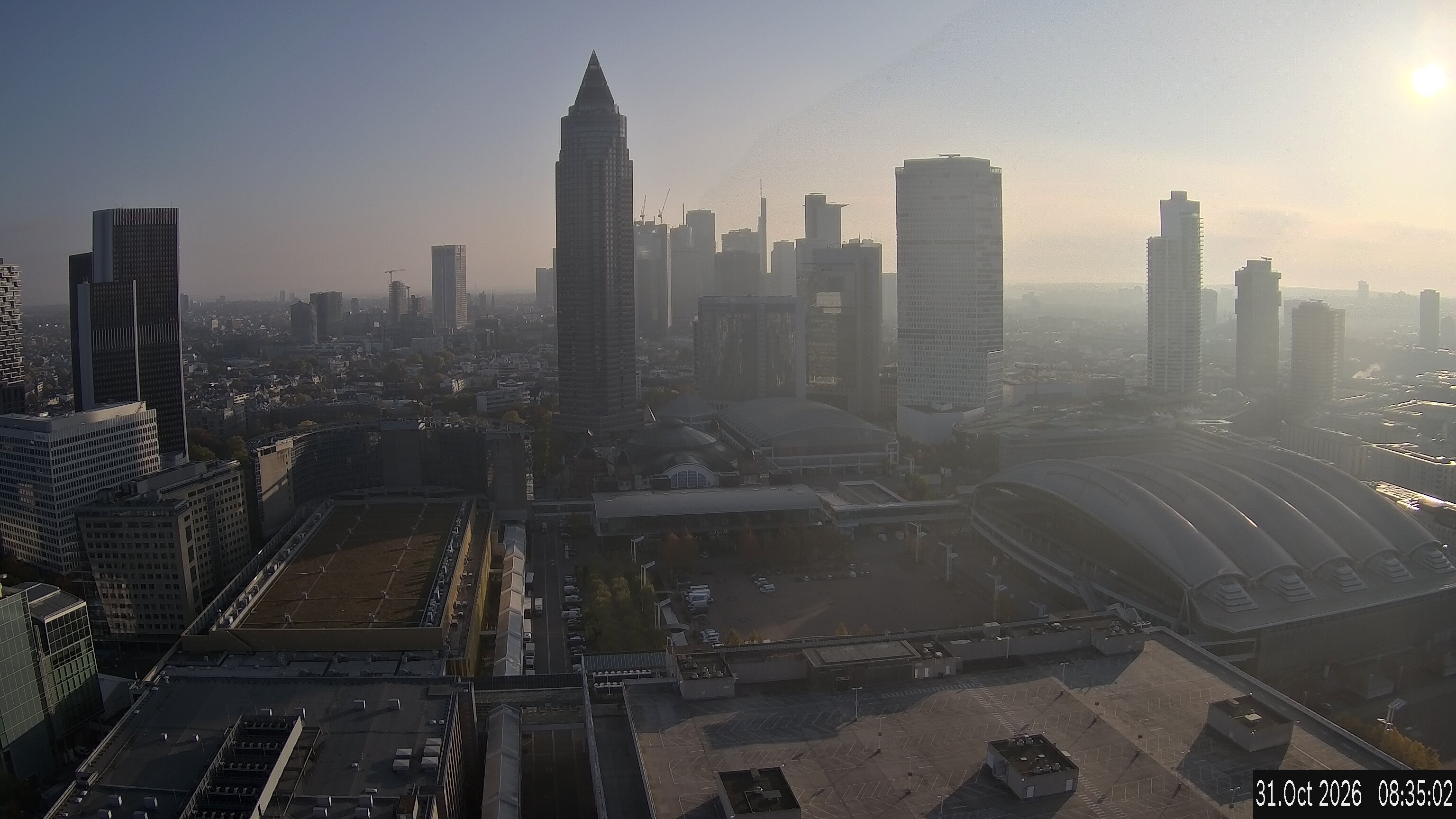 Archiv Foto Webcam Blick von Frankfurter Messe auf die Skyline