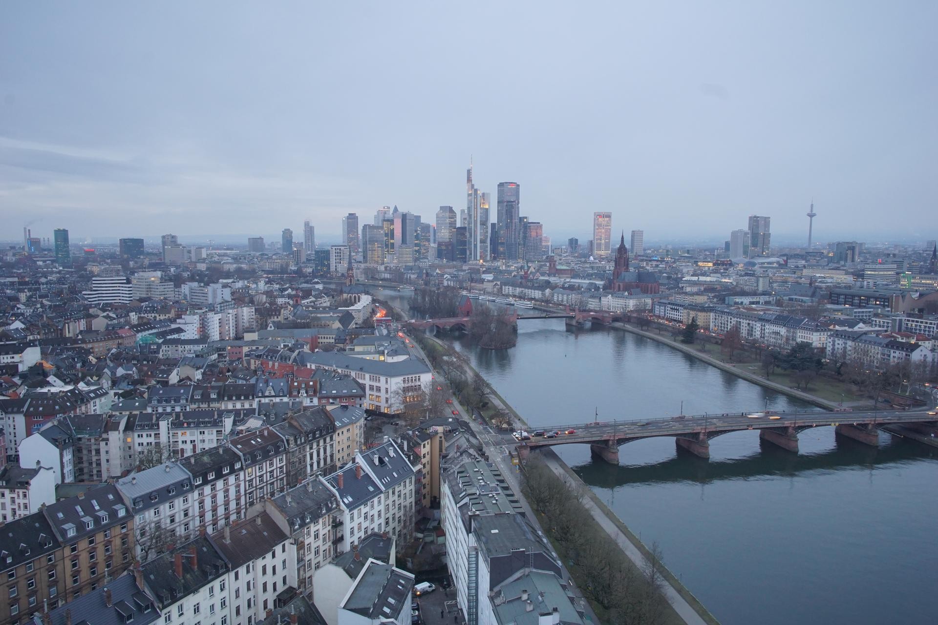 Archiv Foto Webcam Panoramablick auf die Skyline Frankfurt