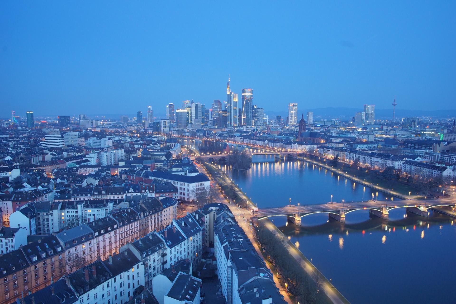 Archiv Foto Webcam Panoramablick auf die Skyline Frankfurt