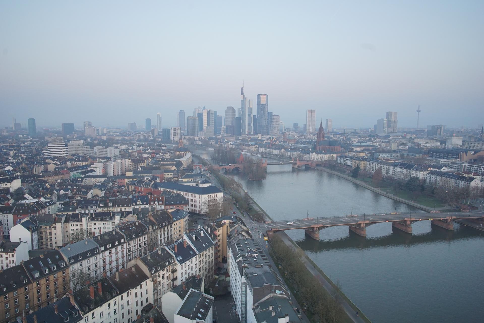 Archiv Foto Webcam Panoramablick auf die Skyline Frankfurt