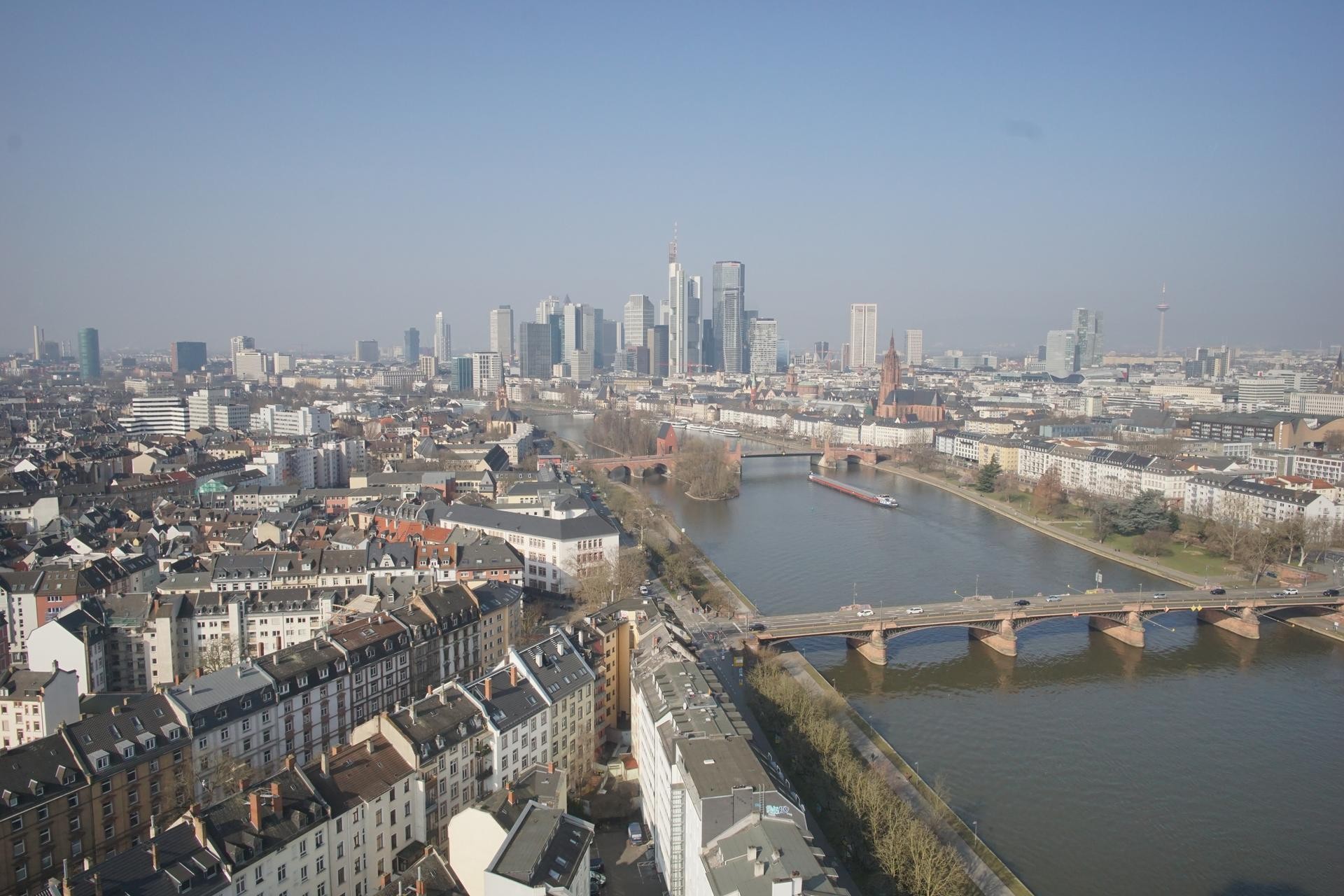 Archiv Foto Webcam Panoramablick auf die Skyline Frankfurt