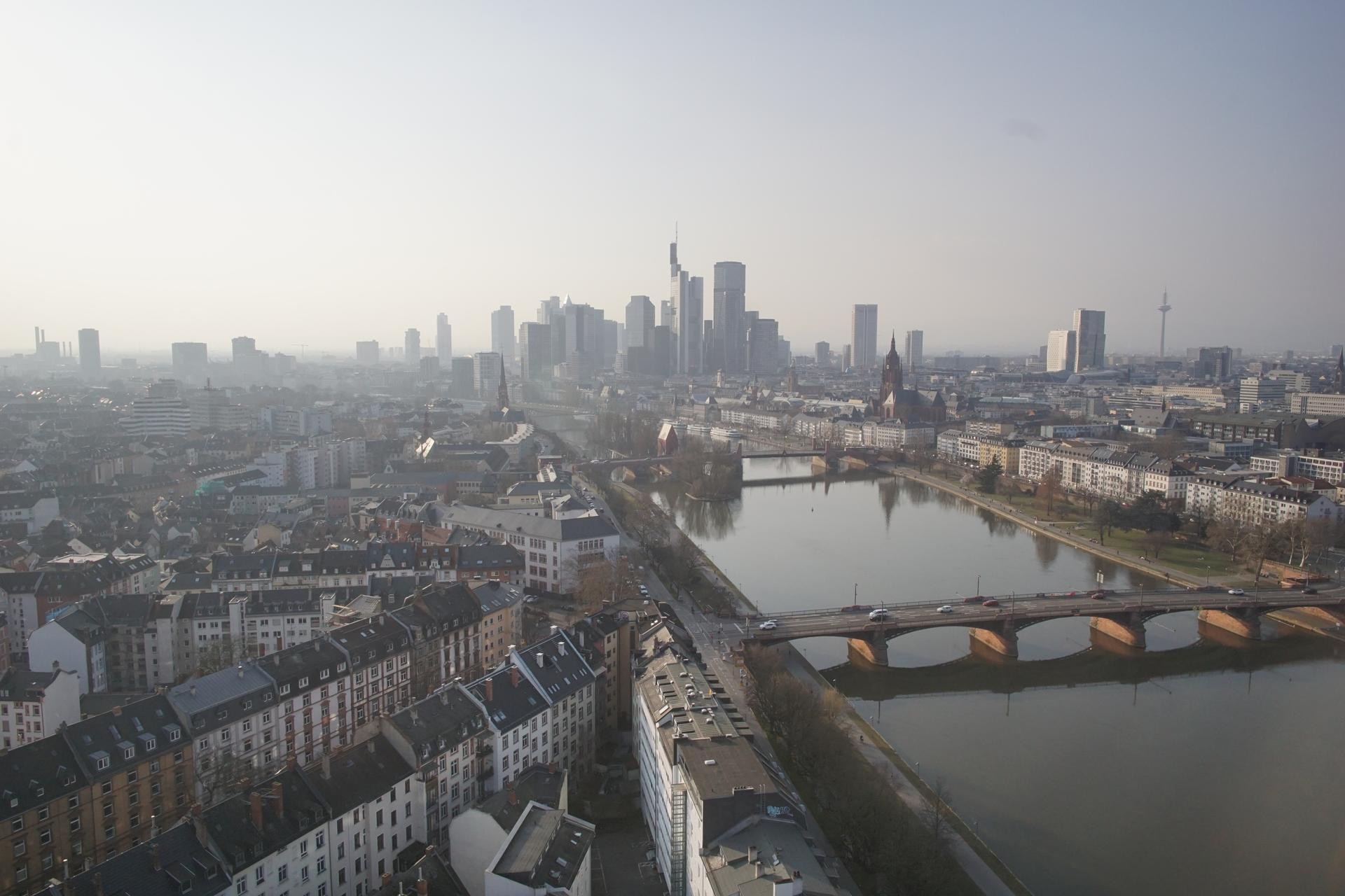 Archiv Foto Webcam Panoramablick auf die Skyline Frankfurt