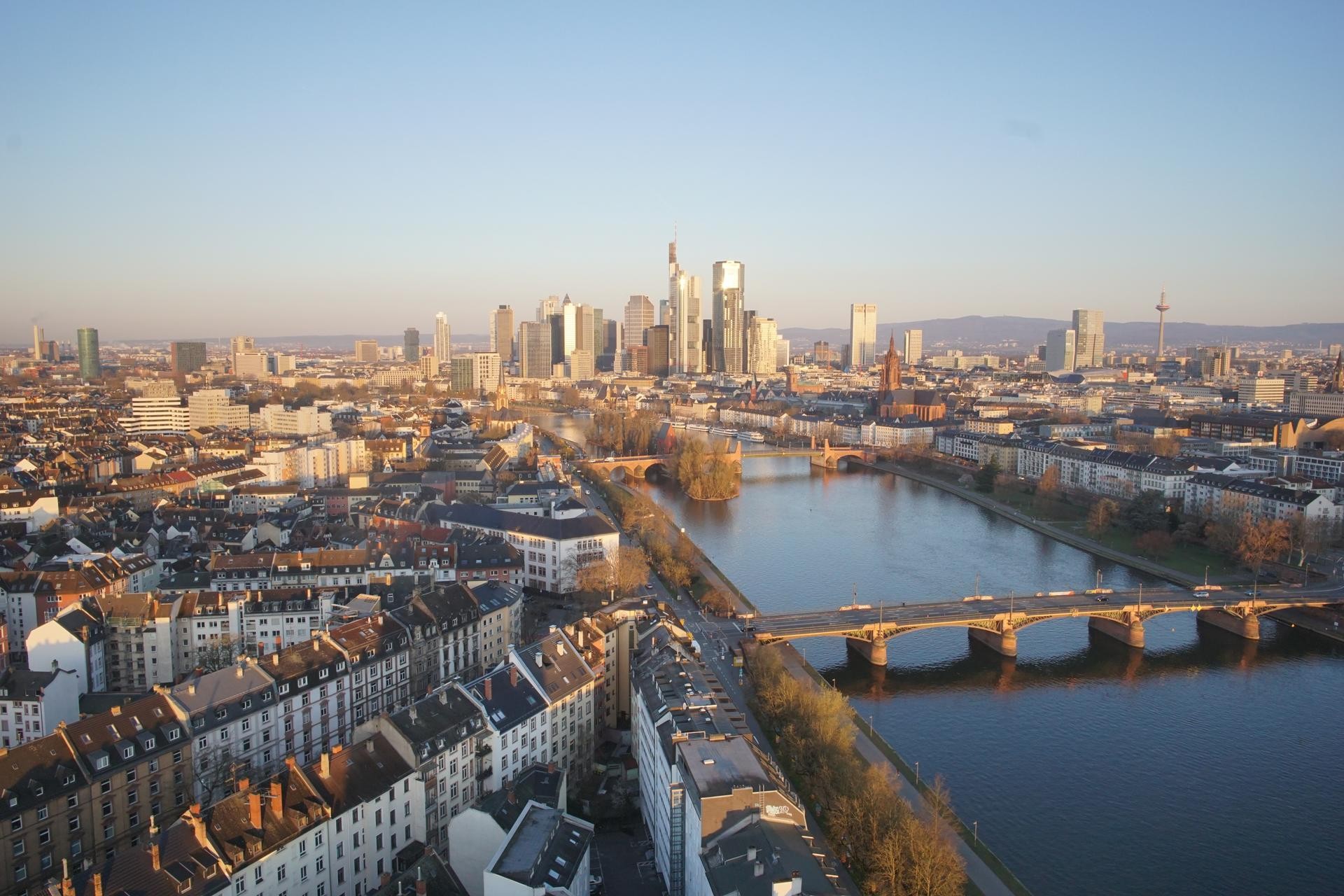 Archiv Foto Webcam Panoramablick auf die Skyline Frankfurt