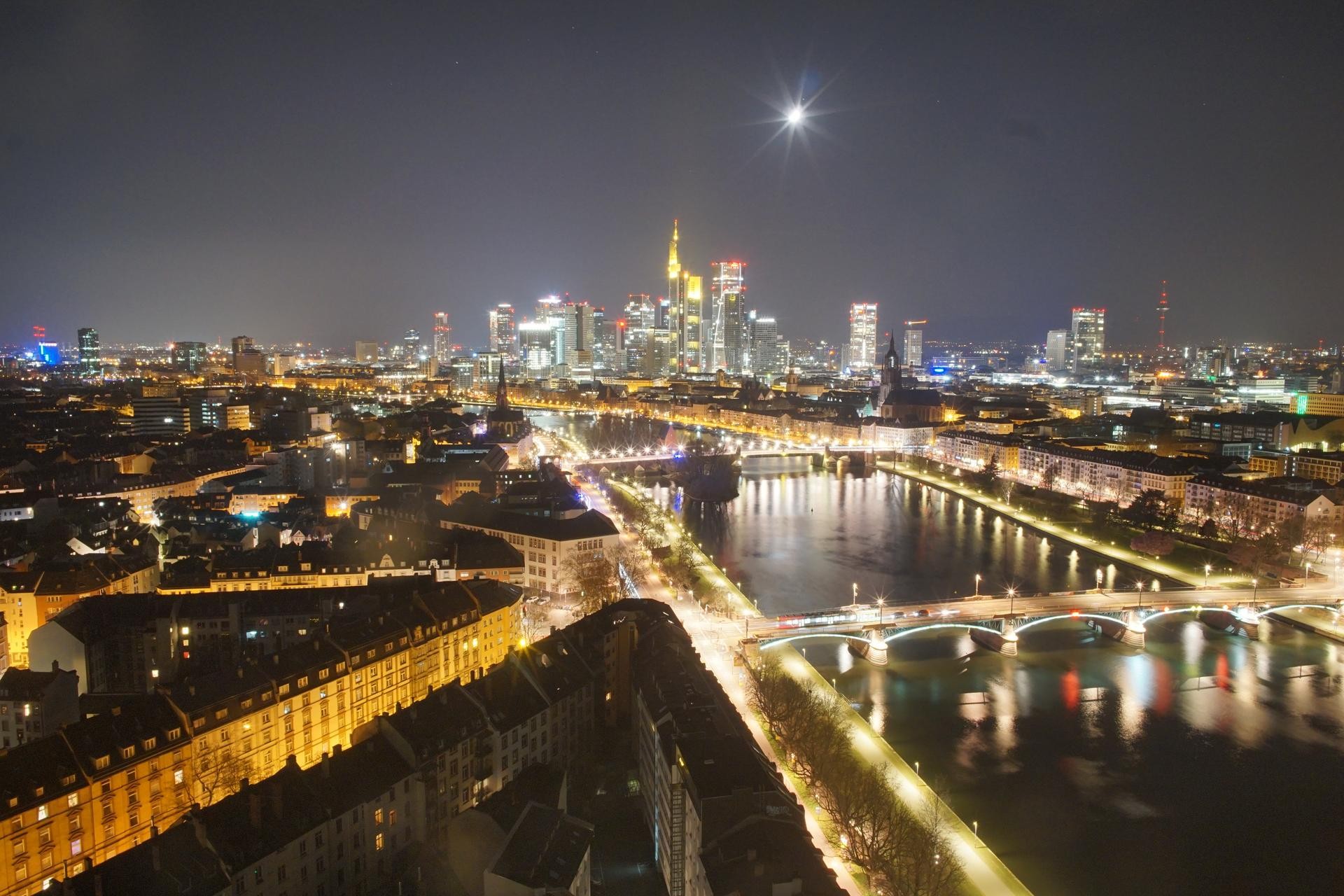 Archiv Foto Webcam Panoramablick auf die Skyline Frankfurt