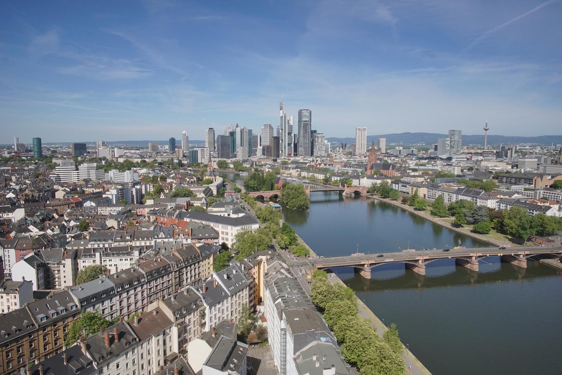 Archiv Foto Webcam Panoramablick auf die Skyline Frankfurt