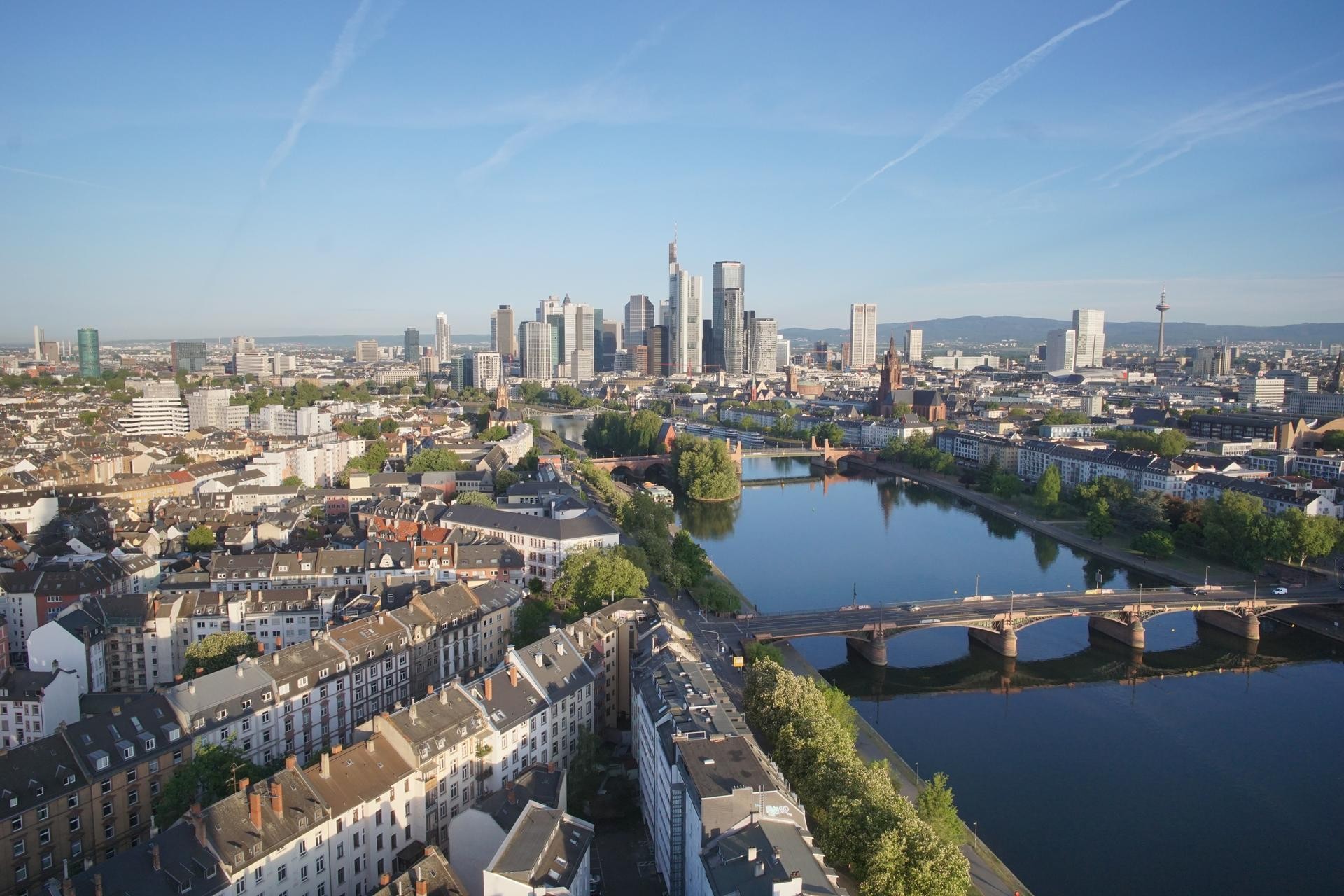 Archiv Foto Webcam Panoramablick auf die Skyline Frankfurt