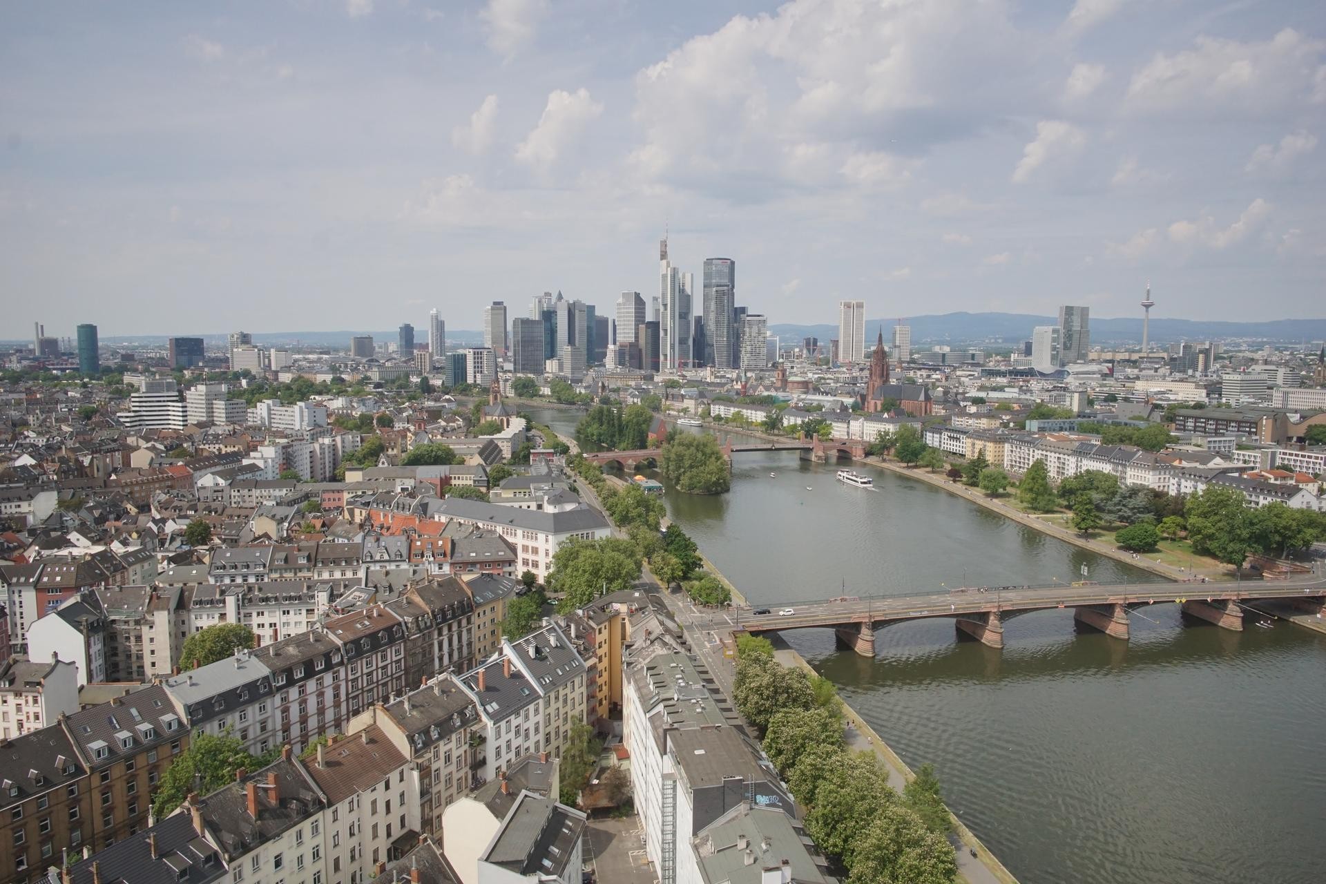 Archiv Foto Webcam Panoramablick auf die Skyline Frankfurt