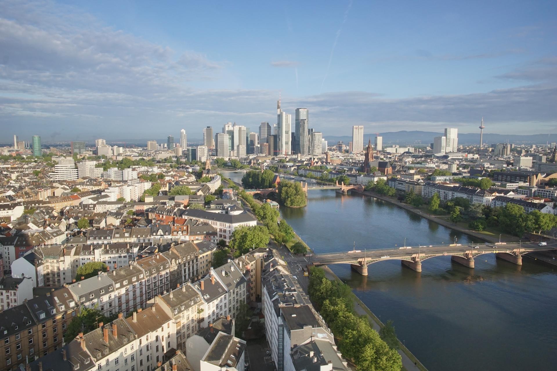 Archiv Foto Webcam Panoramablick auf die Skyline Frankfurt