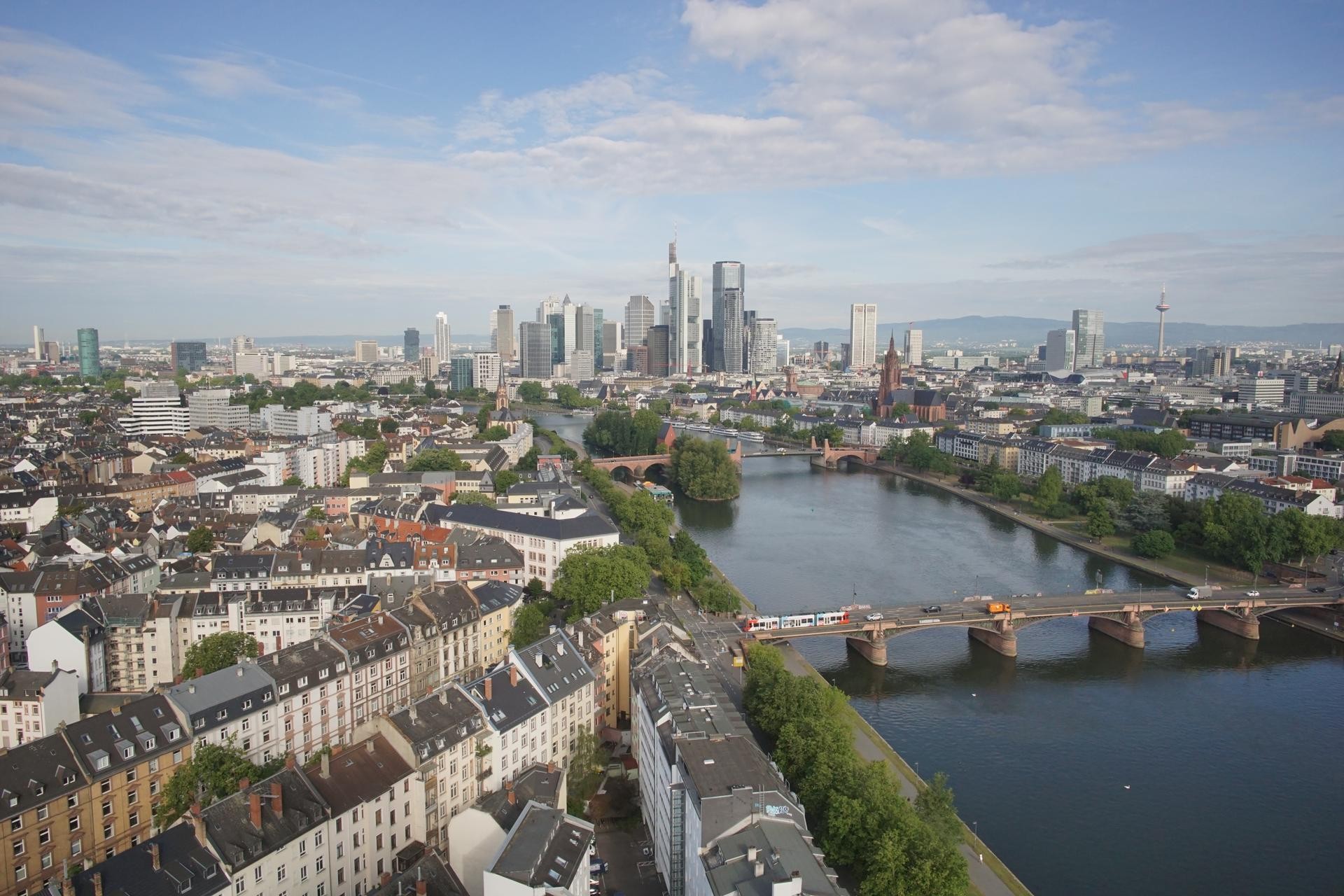 Archiv Foto Webcam Panoramablick auf die Skyline Frankfurt