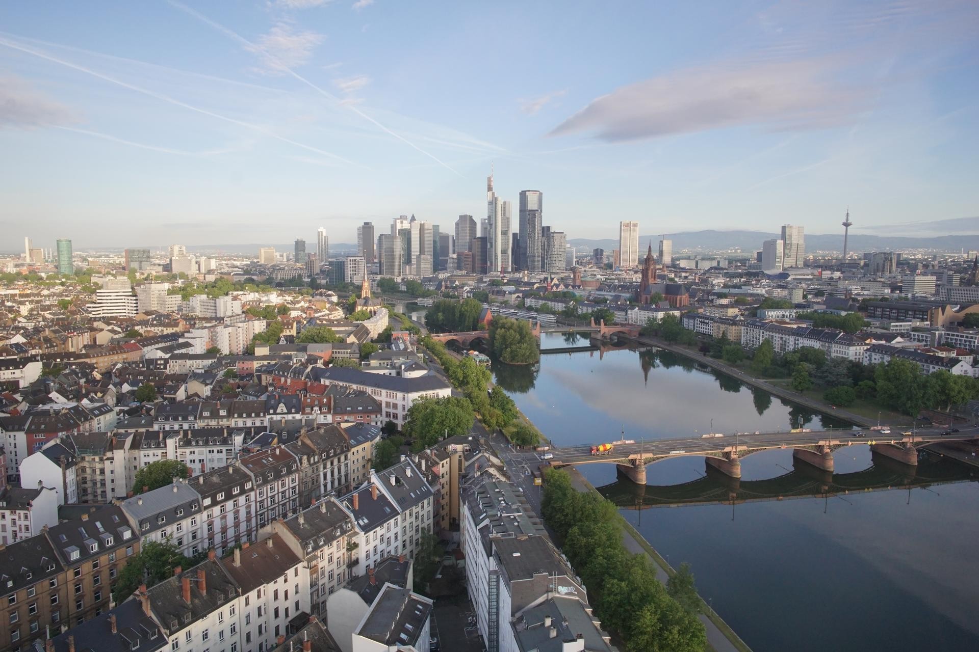 Archiv Foto Webcam Panoramablick auf die Skyline Frankfurt