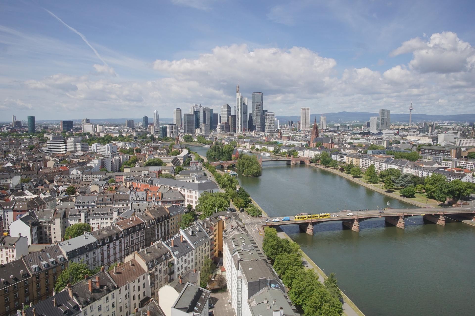 Archiv Foto Webcam Panoramablick auf die Skyline Frankfurt
