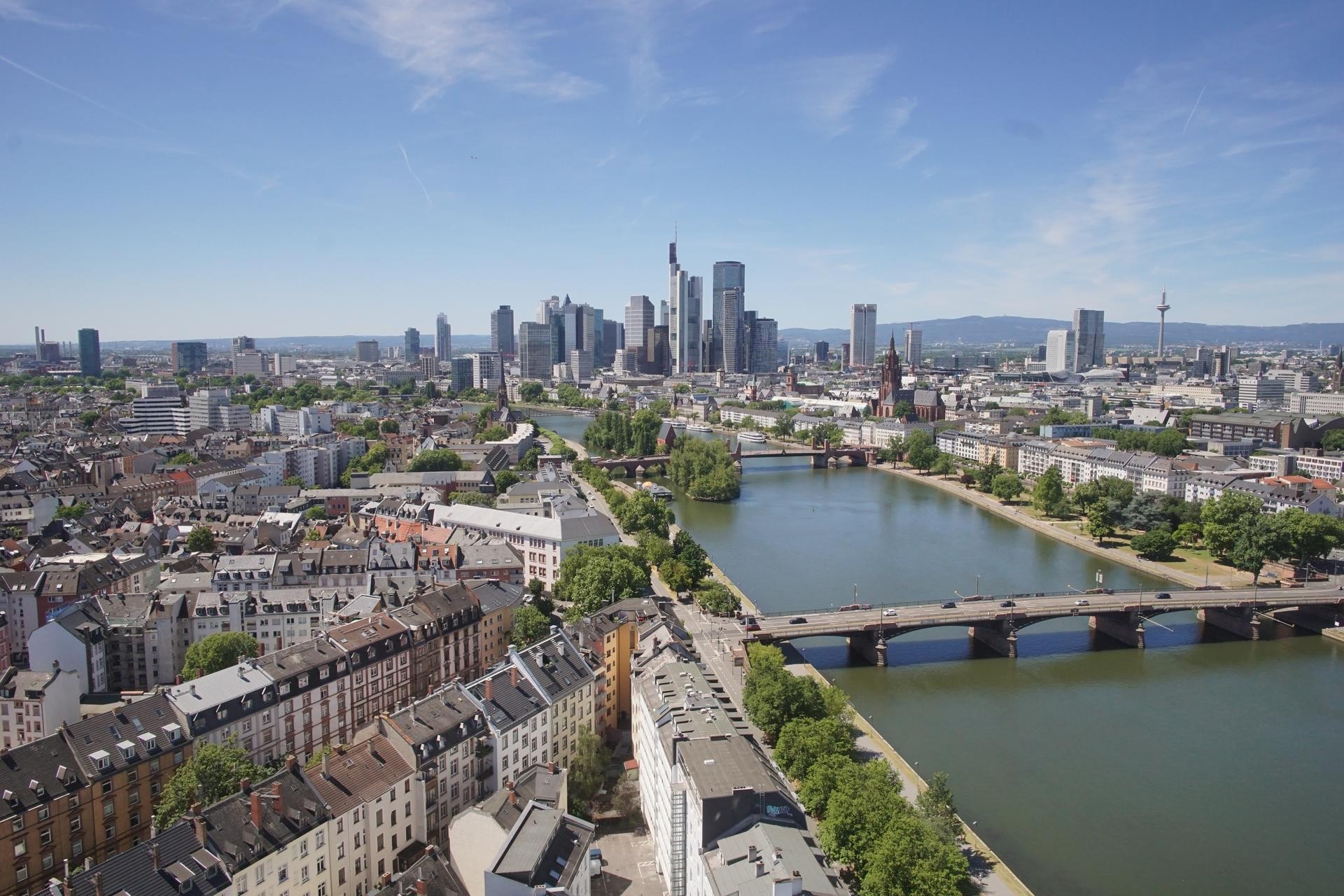 Archiv Foto Webcam Panoramablick auf die Skyline Frankfurt