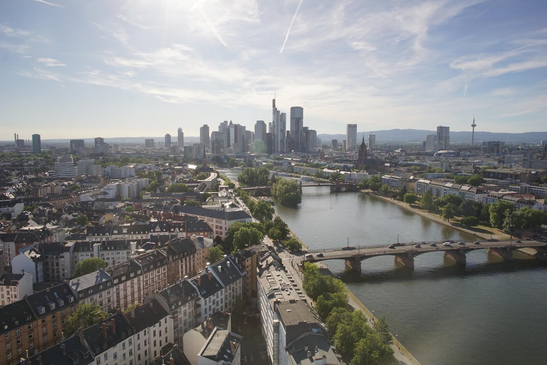 Archiv Foto Webcam Panoramablick auf die Skyline Frankfurt
