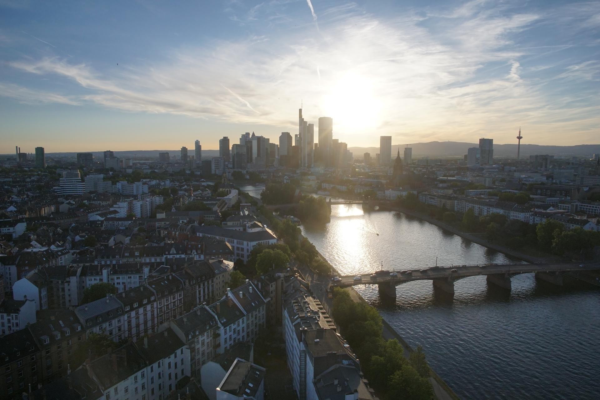 Archiv Foto Webcam Panoramablick auf die Skyline Frankfurt
