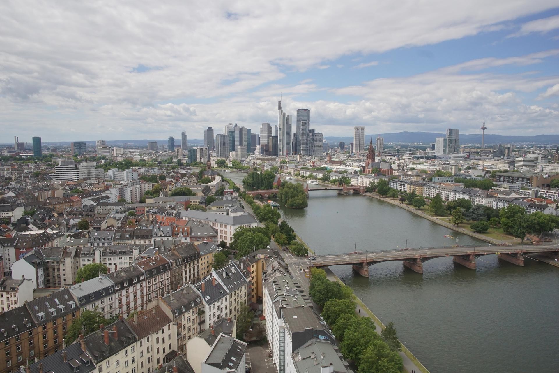 Archiv Foto Webcam Panoramablick auf die Skyline Frankfurt