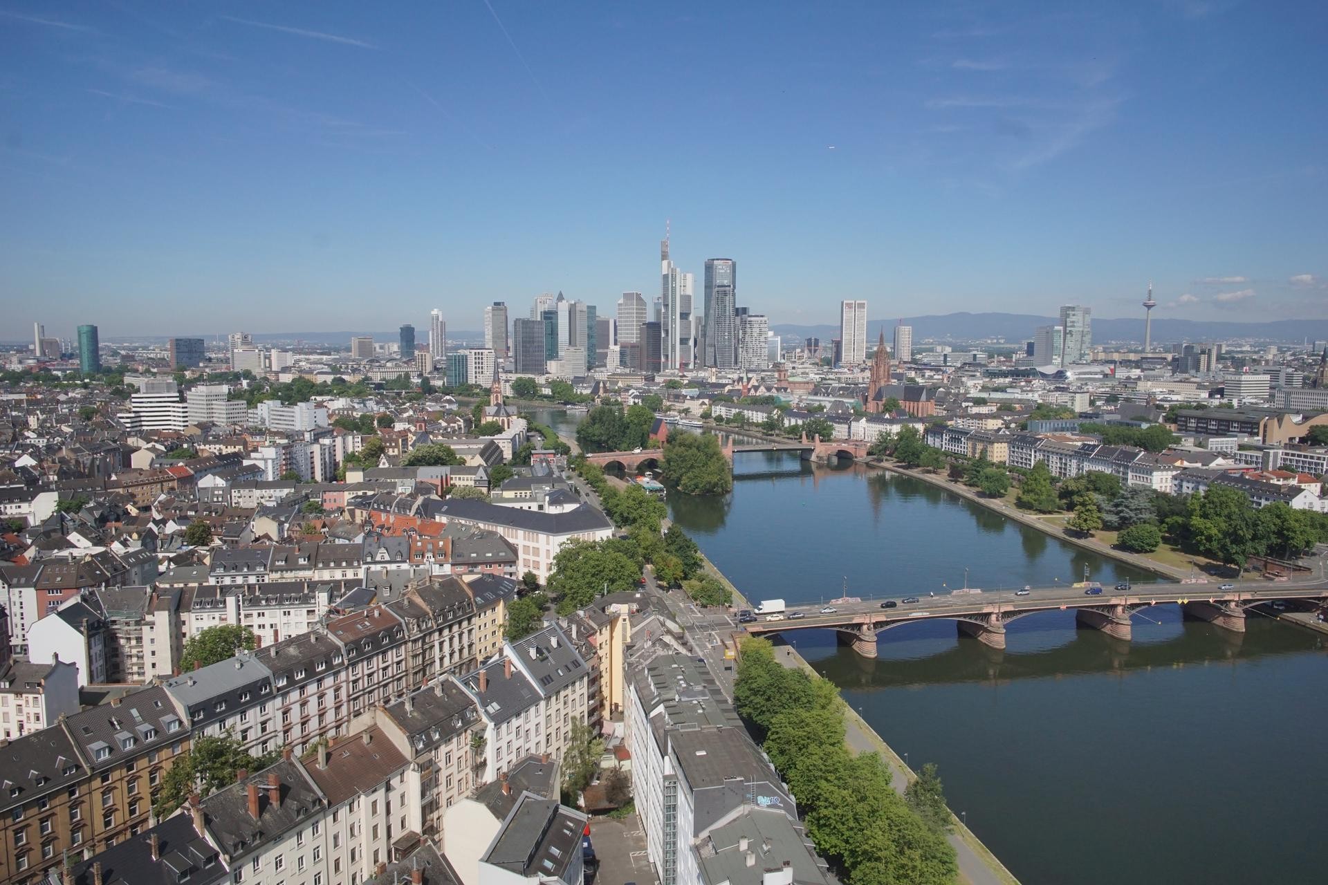 Archiv Foto Webcam Panoramablick auf die Skyline Frankfurt