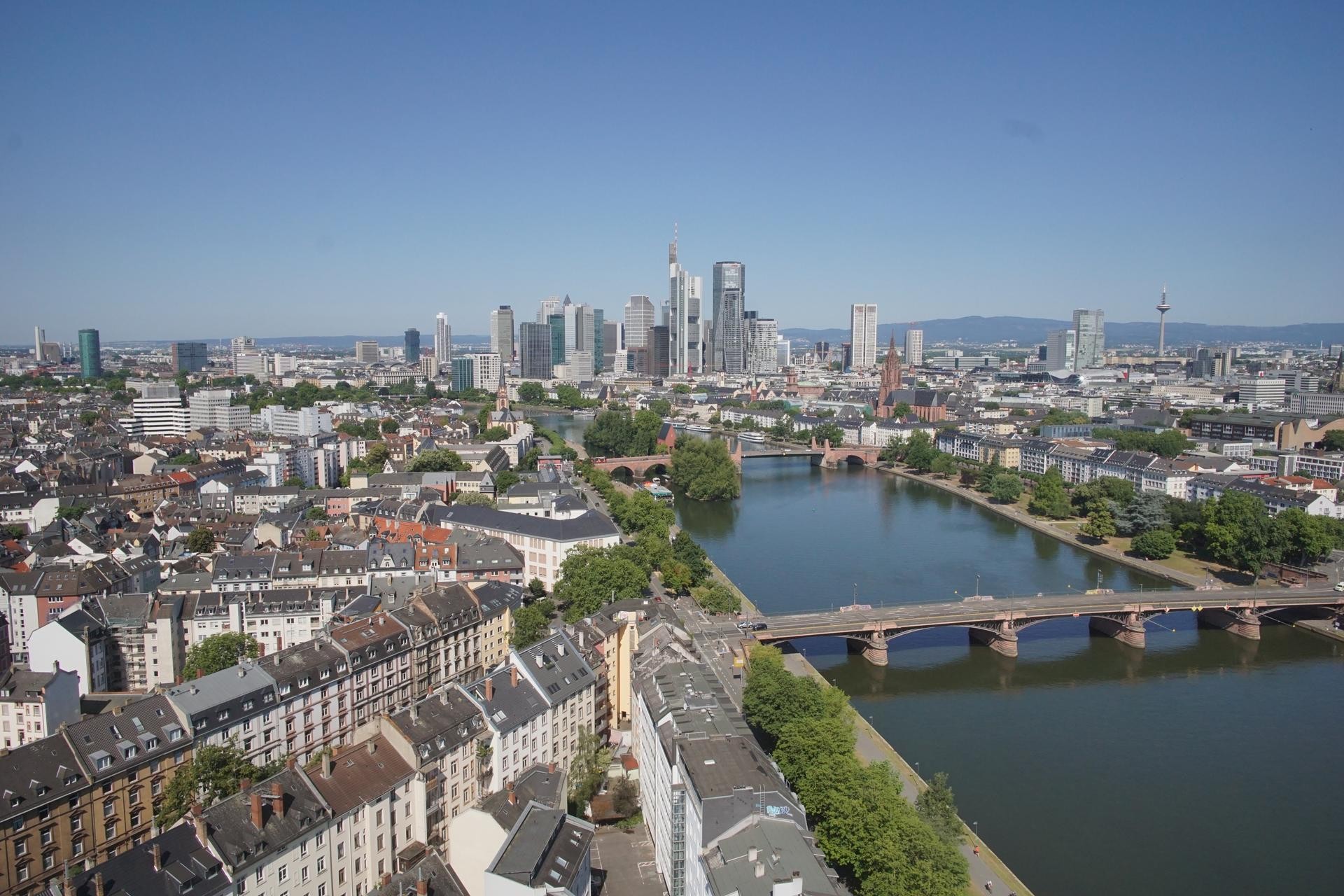 Archiv Foto Webcam Panoramablick auf die Skyline Frankfurt