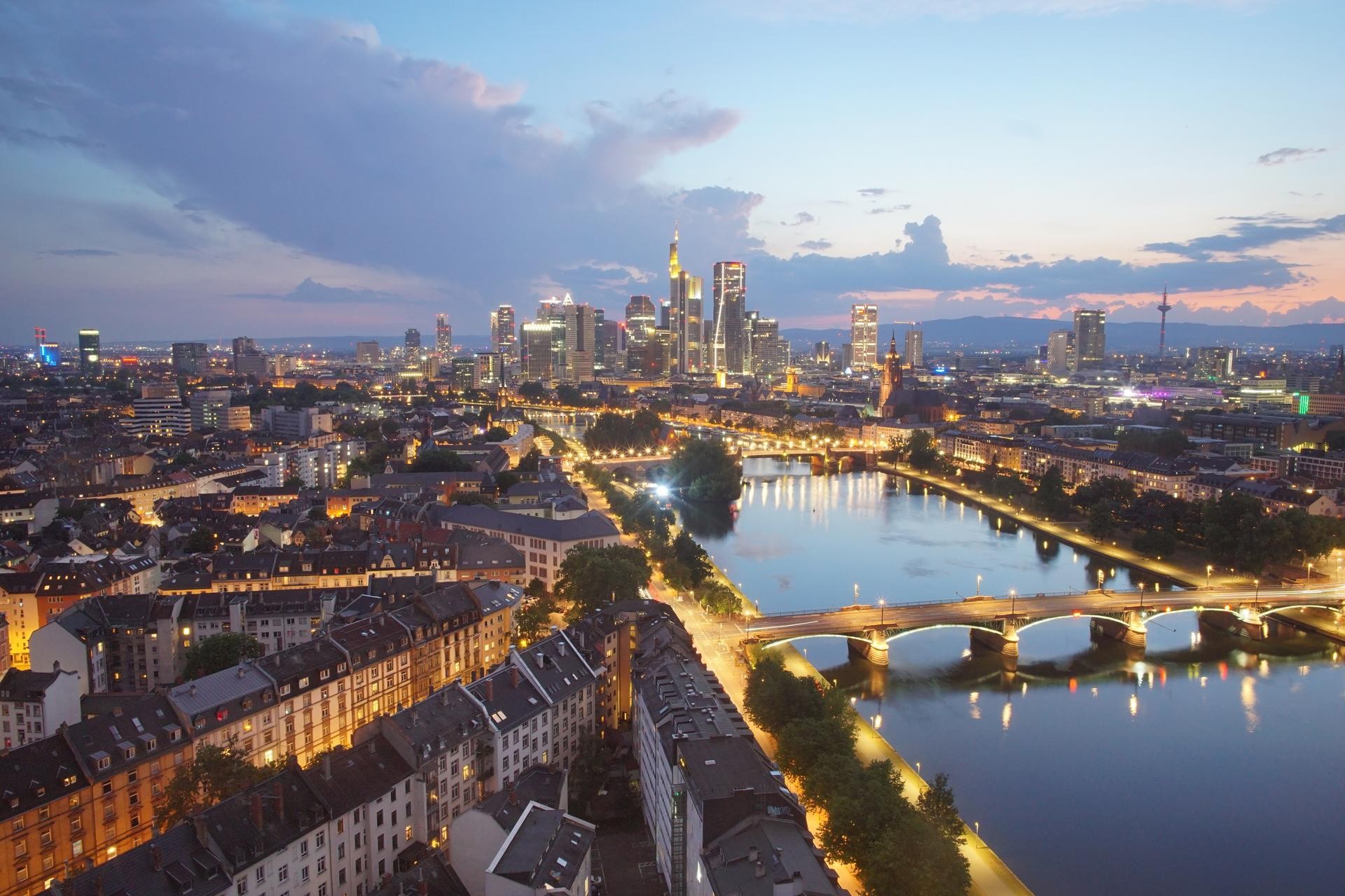 Archiv Foto Webcam Panoramablick auf die Skyline Frankfurt
