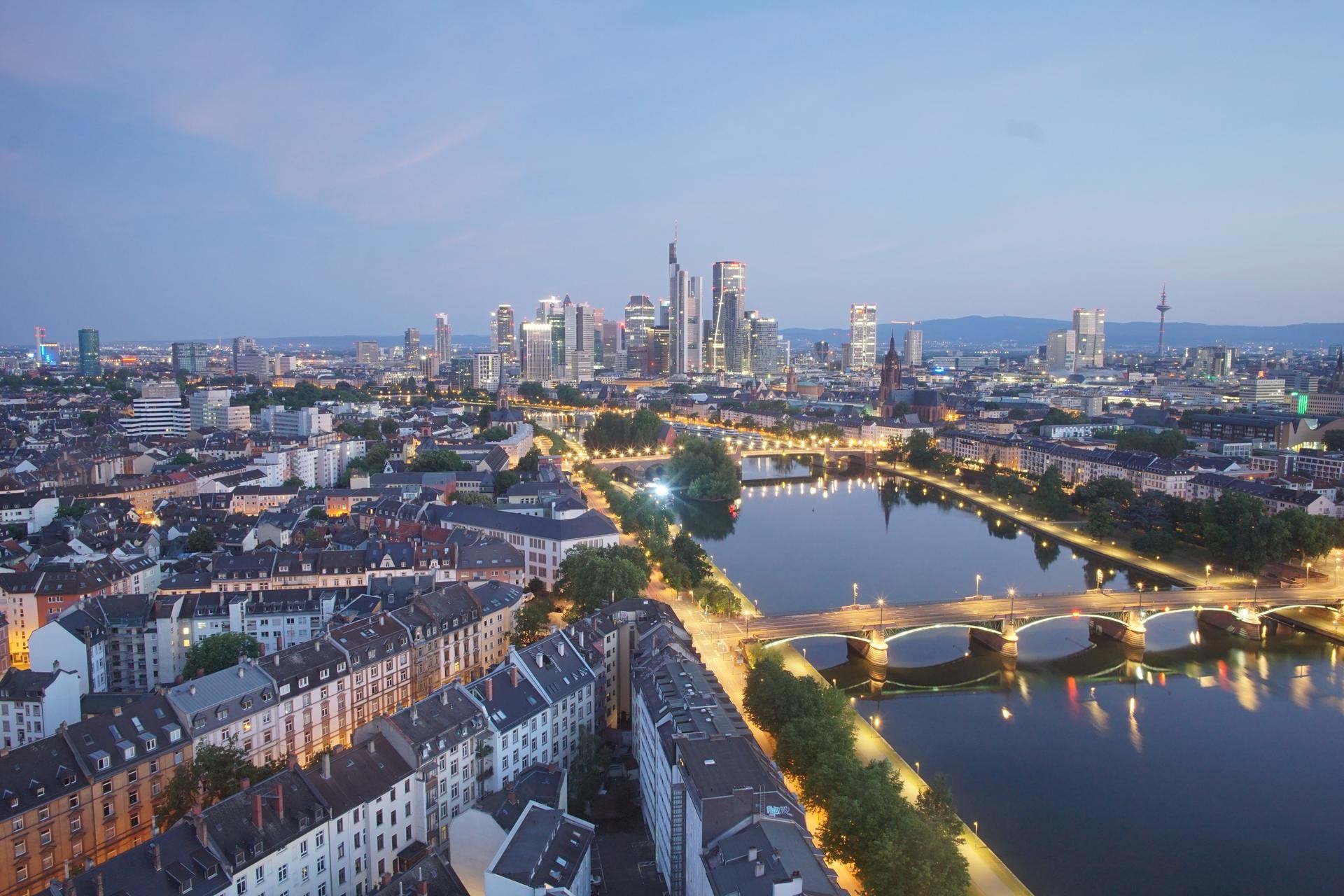 Archiv Foto Webcam Panoramablick auf die Skyline Frankfurt