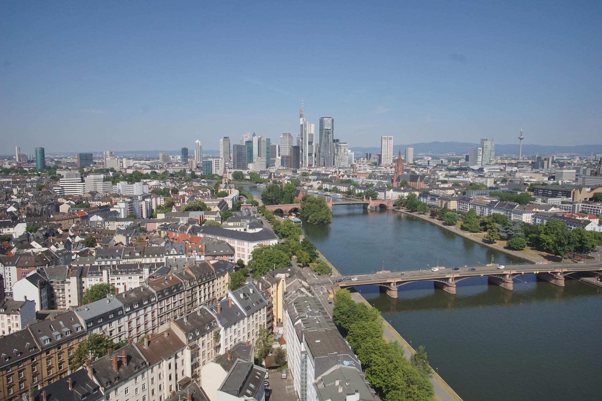 Archiv Foto Webcam Panoramablick auf die Skyline Frankfurt