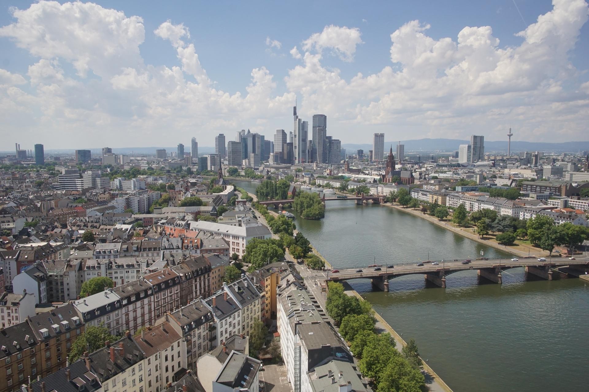 Archiv Foto Webcam Panoramablick auf die Skyline Frankfurt
