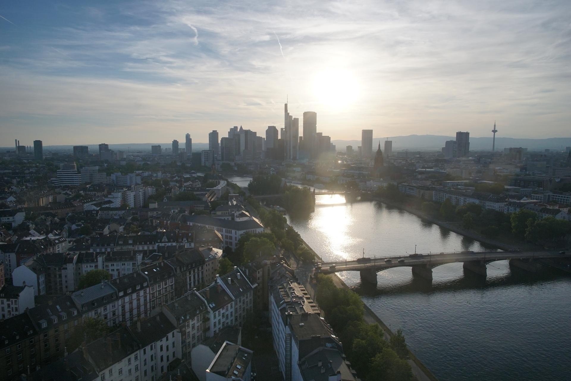 Archiv Foto Webcam Panoramablick auf die Skyline Frankfurt