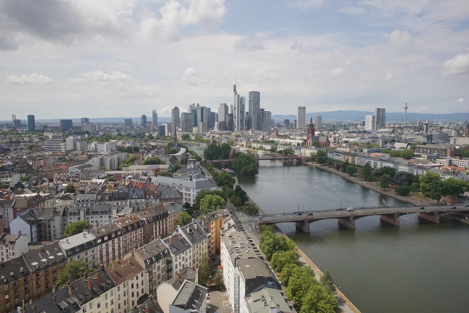 Archiv Foto Webcam Panoramablick auf die Skyline Frankfurt
