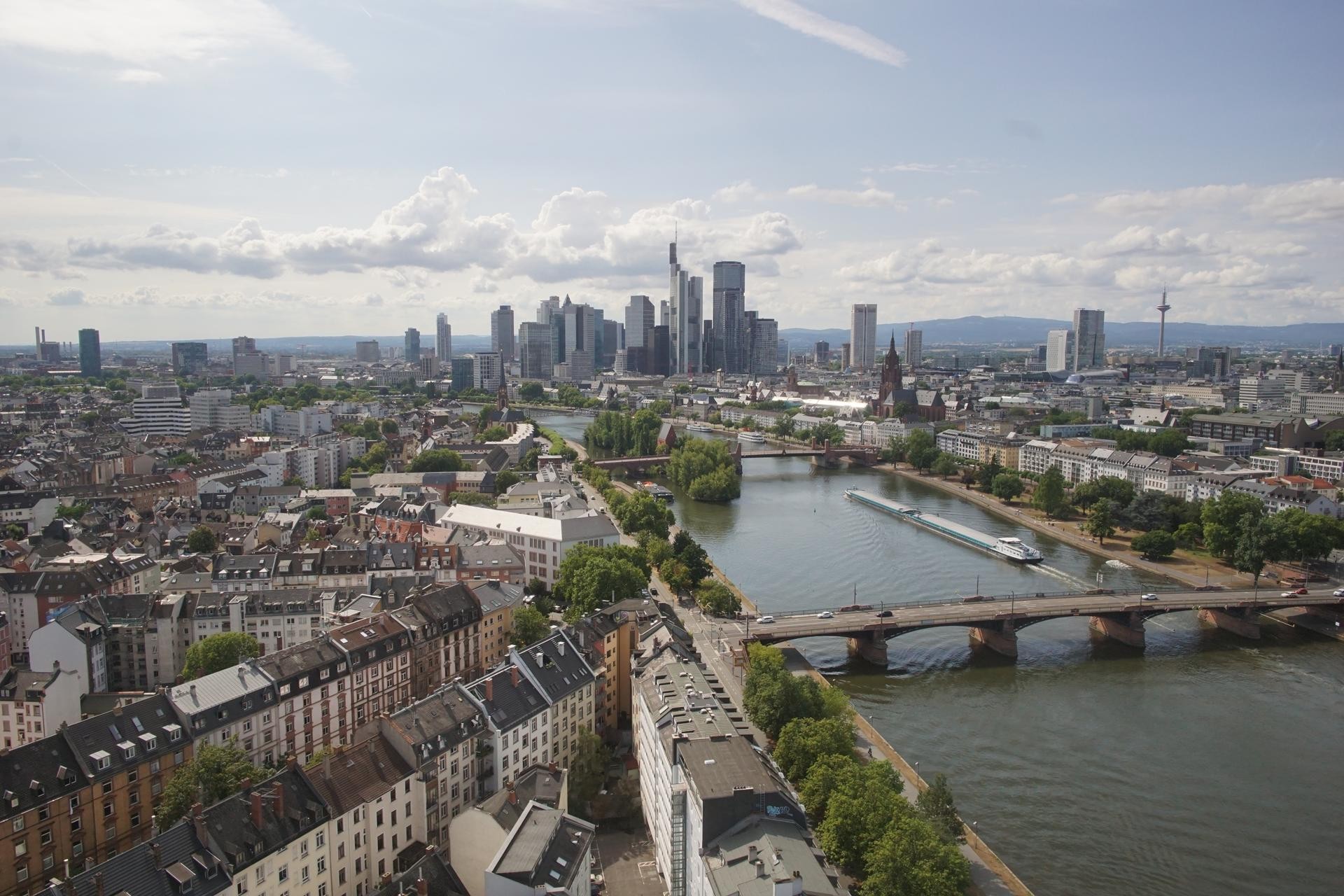 Archiv Foto Webcam Panoramablick auf die Skyline Frankfurt