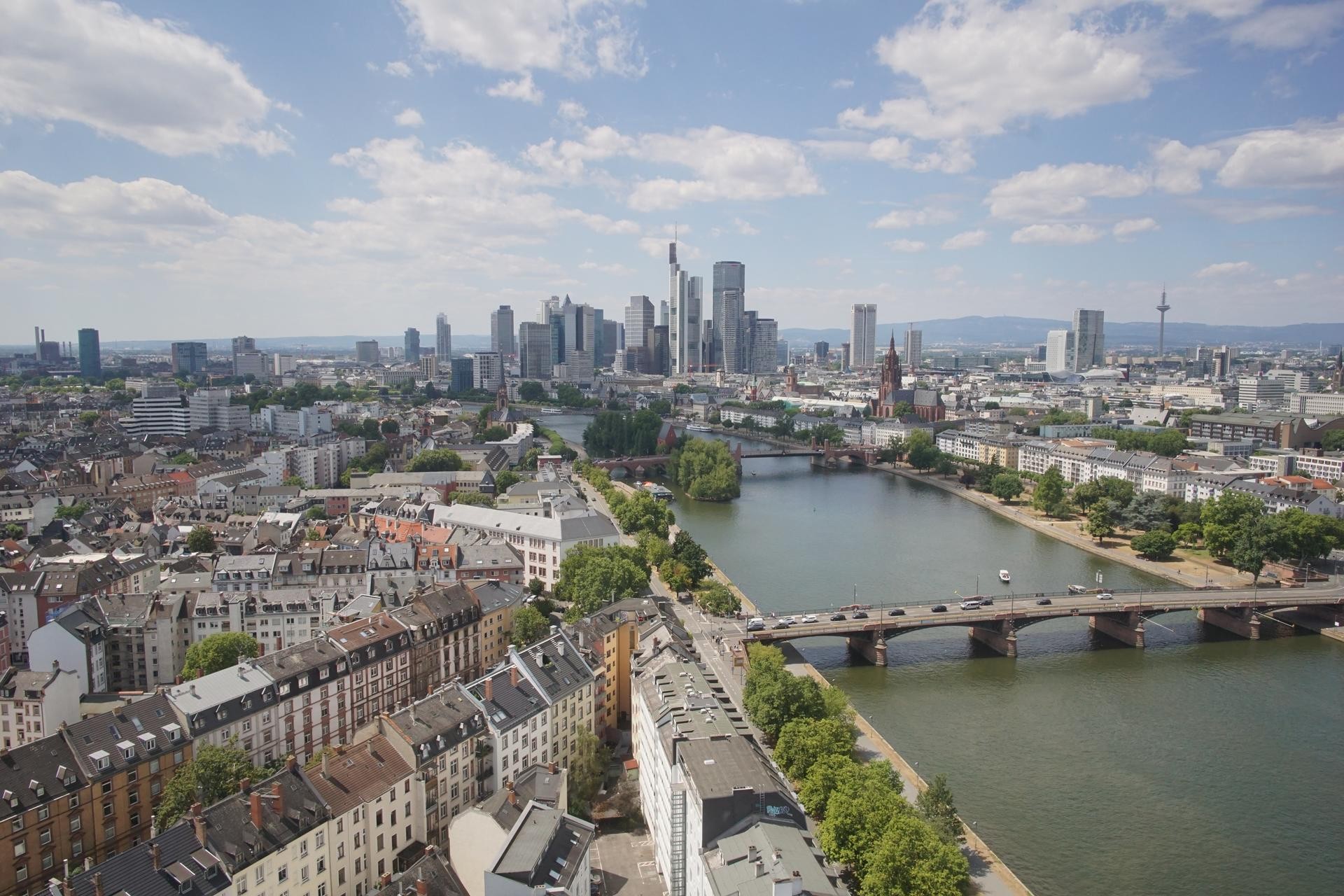 Archiv Foto Webcam Panoramablick auf die Skyline Frankfurt