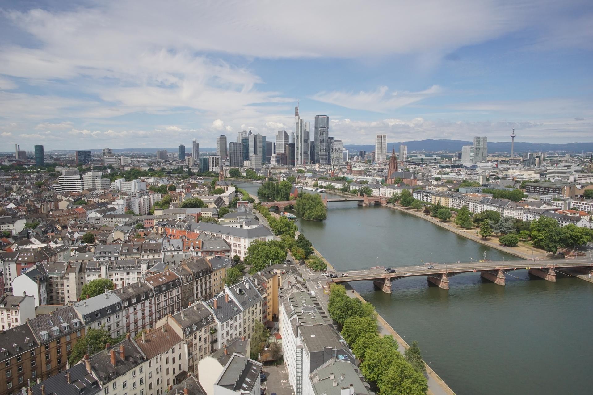 Archiv Foto Webcam Panoramablick auf die Skyline Frankfurt