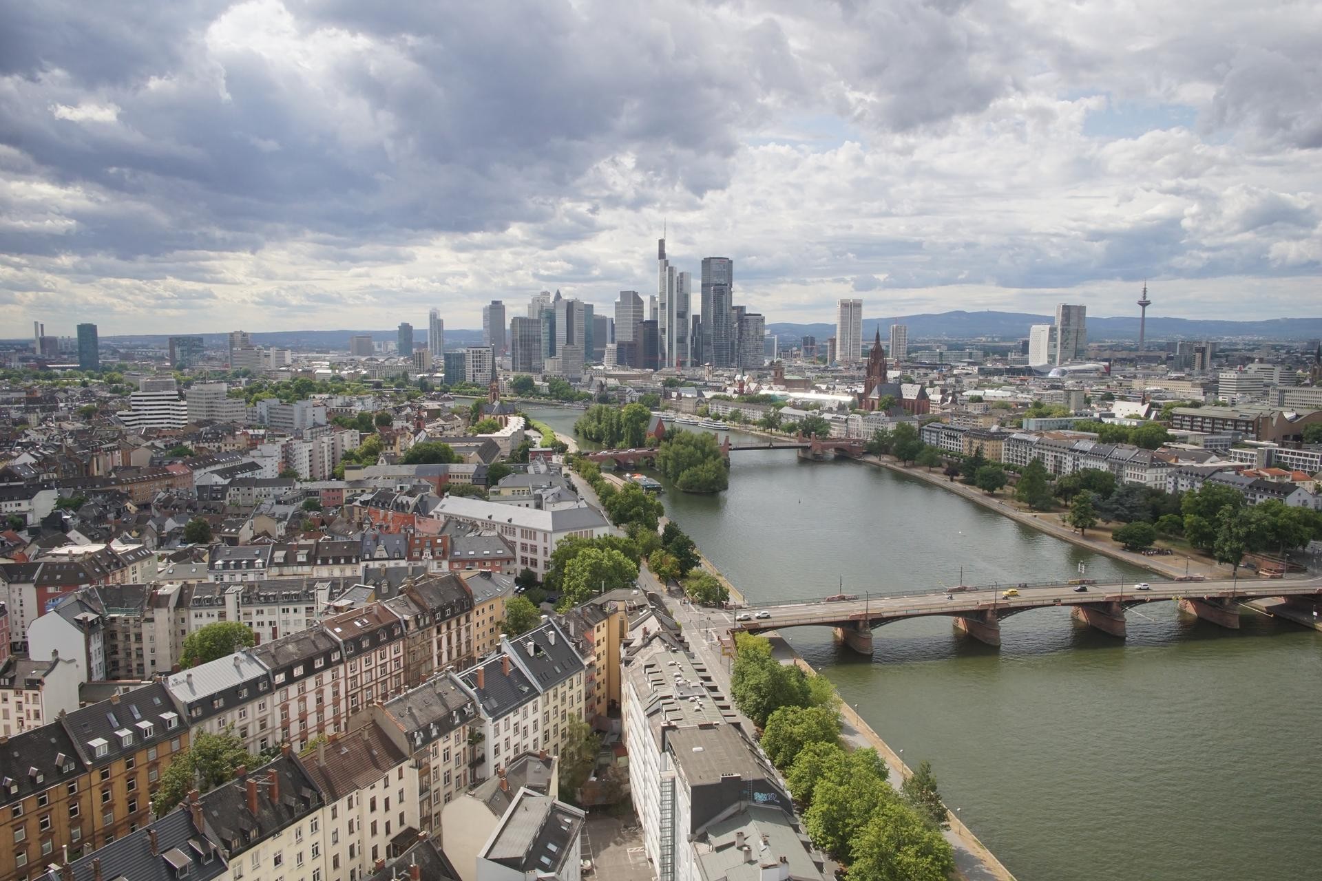 Archiv Foto Webcam Panoramablick auf die Skyline Frankfurt