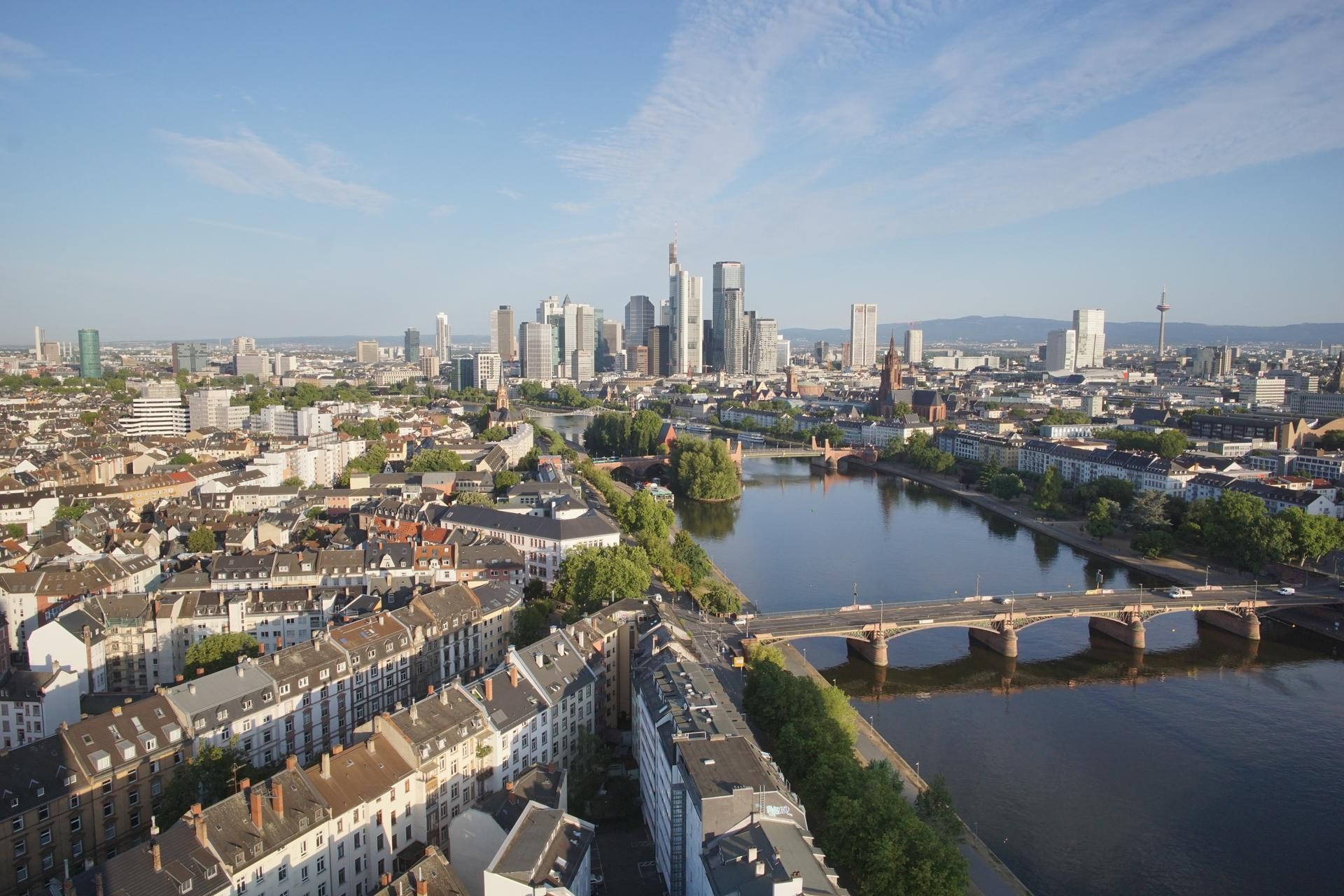 Archiv Foto Webcam Panoramablick auf die Skyline Frankfurt